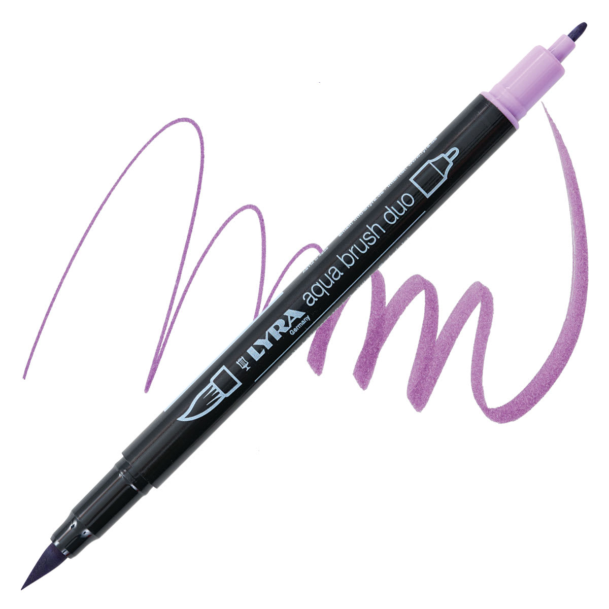 Lyra Aqua Brush Duo Marker - Red Violet 035 marker and swatch