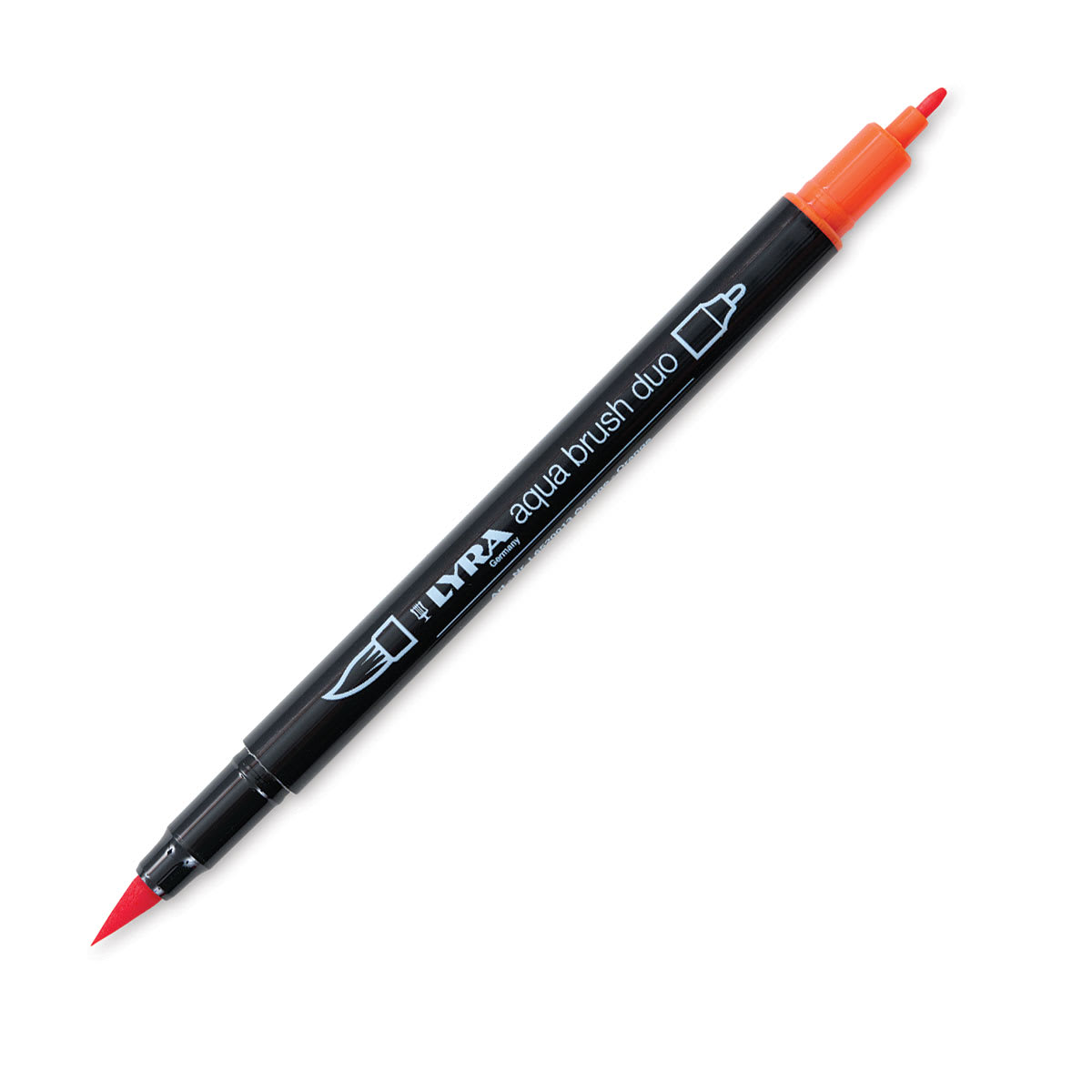 Lyra Aqua Brush Duo Marker - Orange 013 (with caps off)