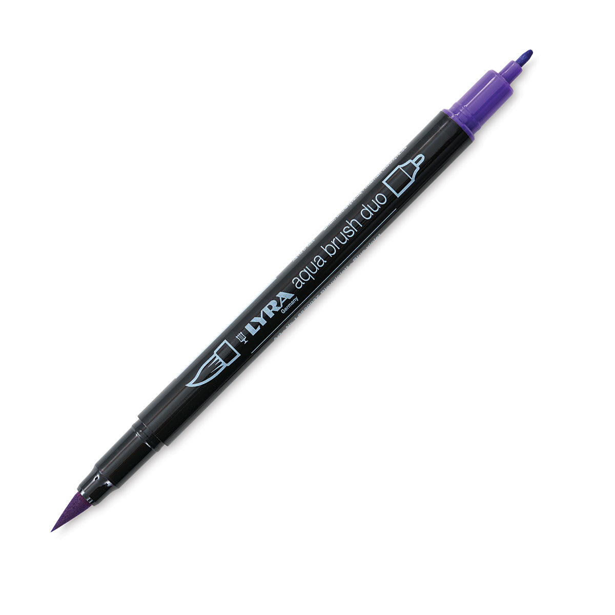 Lyra Aqua Brush Duo Marker - Blue Violet 037 (with caps off)