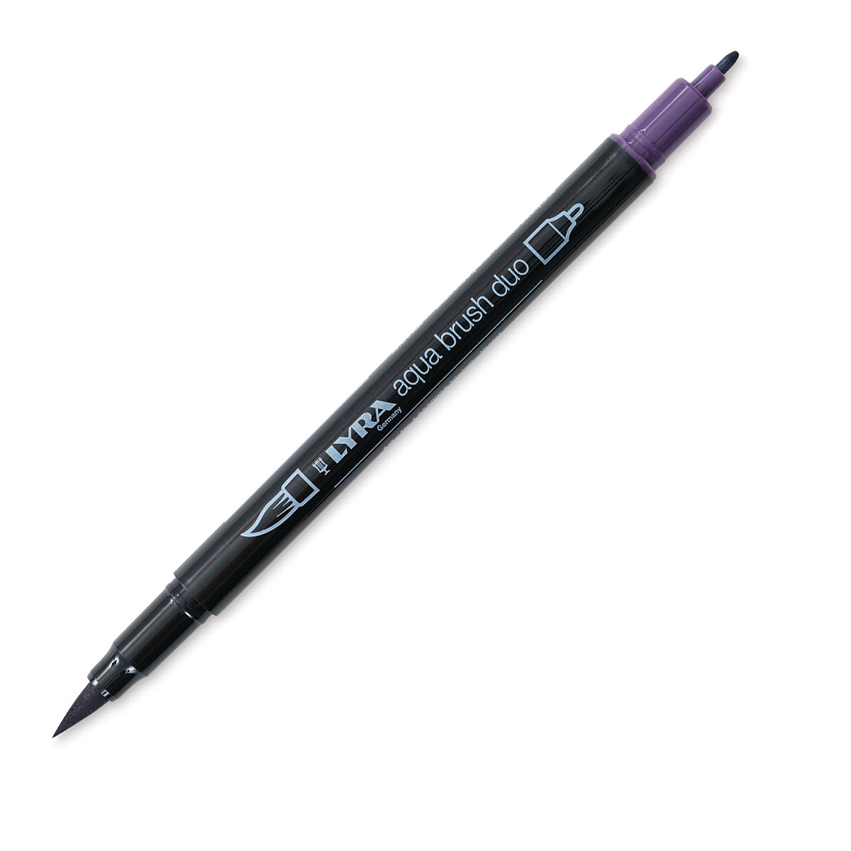 Lyra Aqua Brush Duo Marker - Violet 038 (with caps off)