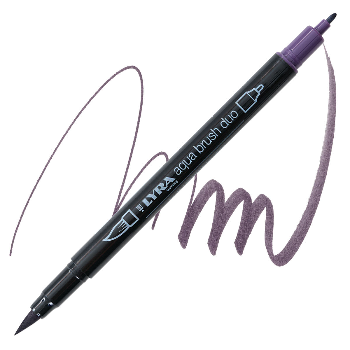 Lyra Aqua Brush Duo Marker - Violet 038 marker and swatch