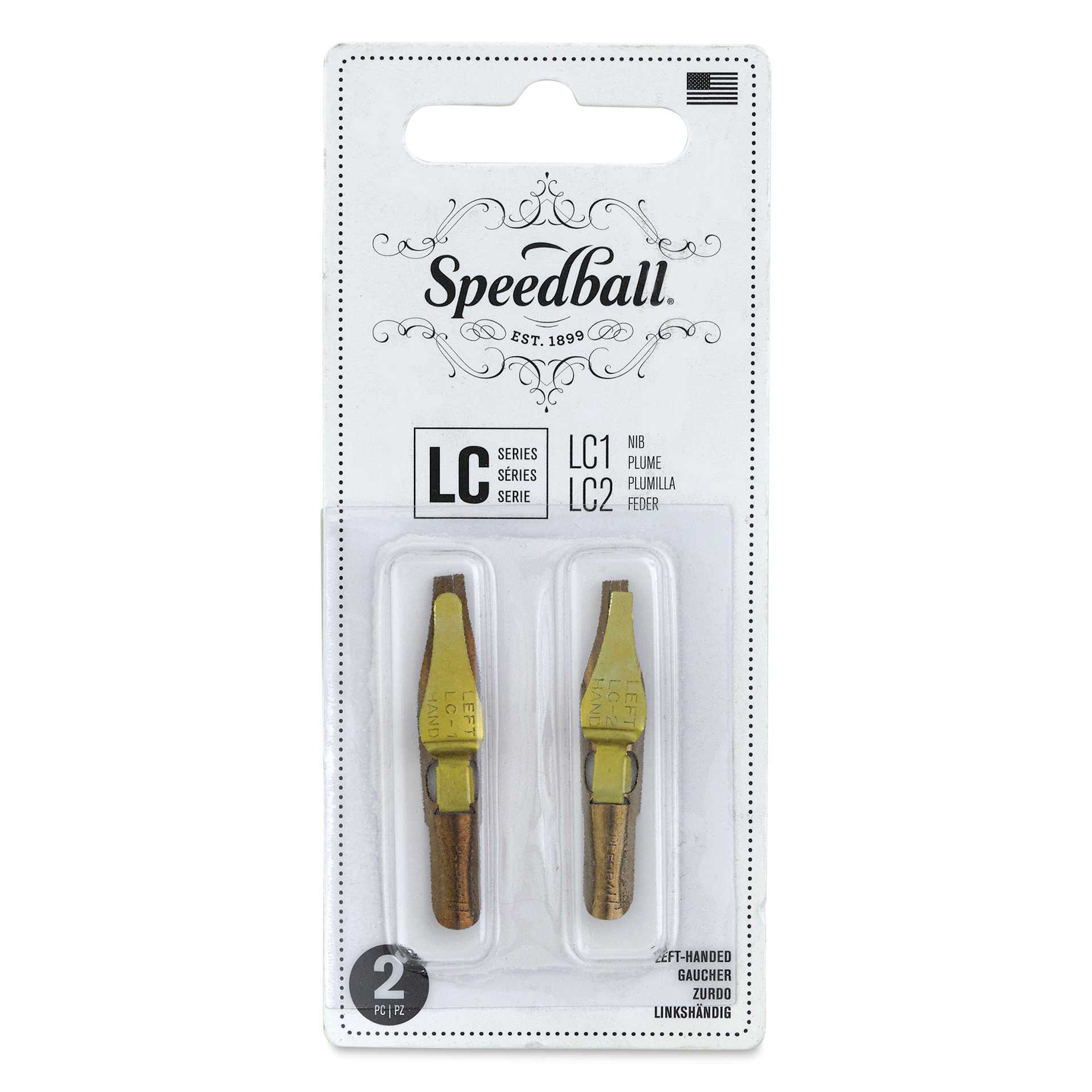 Speedball Broad Edge C-Series Flat Calligraphy Nibs - LC1 and LC2, front of the packaging