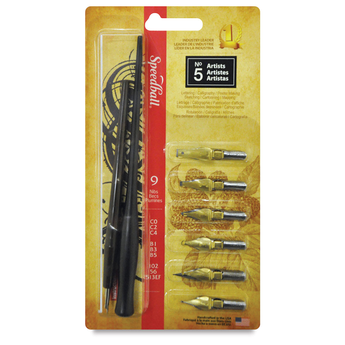 Speedball No. 5 Artists' Set - Front of package showing nibs and holders Speedball No. 5 Artists' Set - Front of package showing nibs and holders