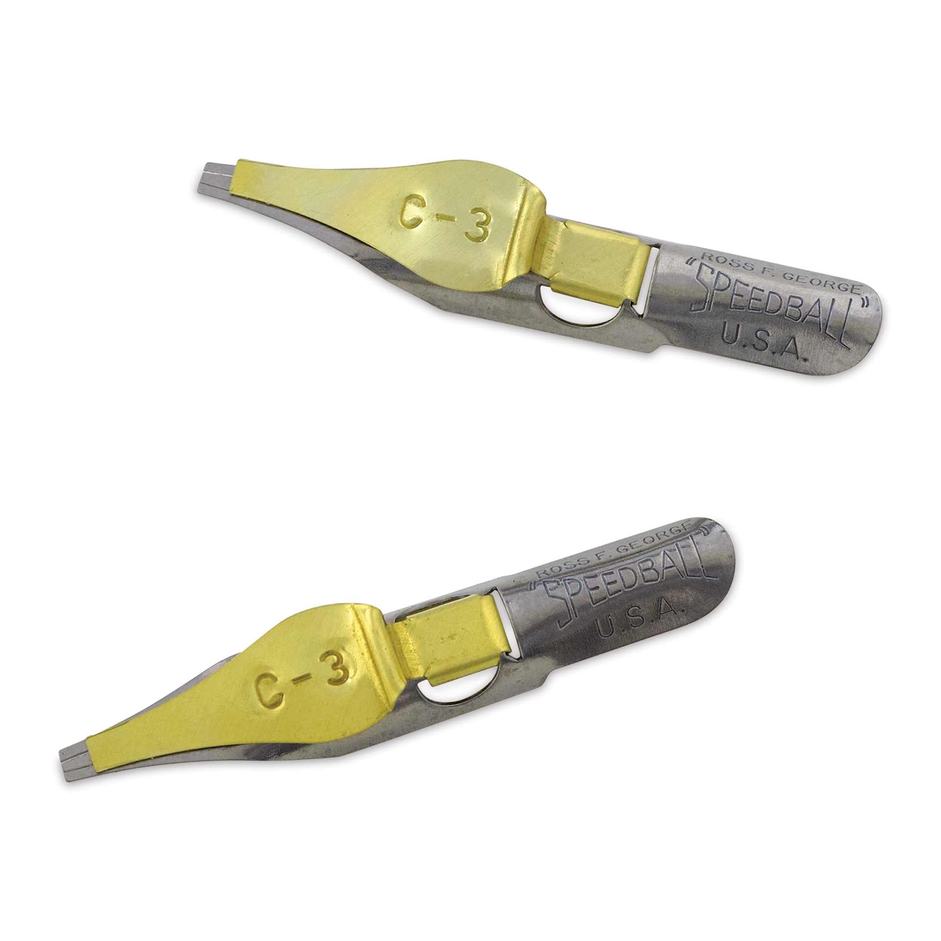 Speedball Broad Edge C-Series Flat Calligraphy Nibs - C3, Pkg of 2, out of the packaging