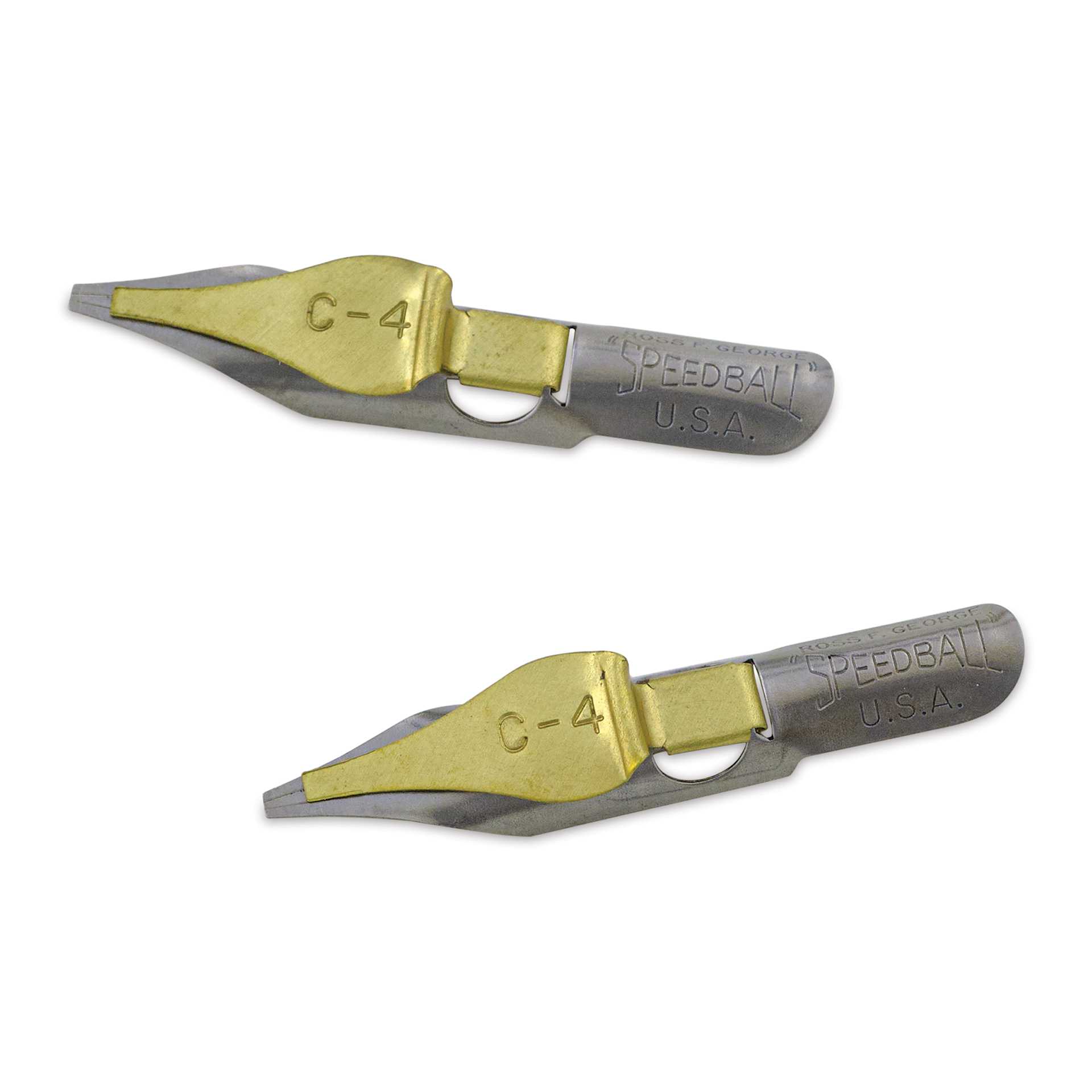 Speedball Broad Edge C-Series Flat Calligraphy Nibs - C4, Pkg of 2, front of the packaging Speedball Broad Edge C-Series Flat Calligraphy Nibs - C4, Pkg of 2, front of the packaging