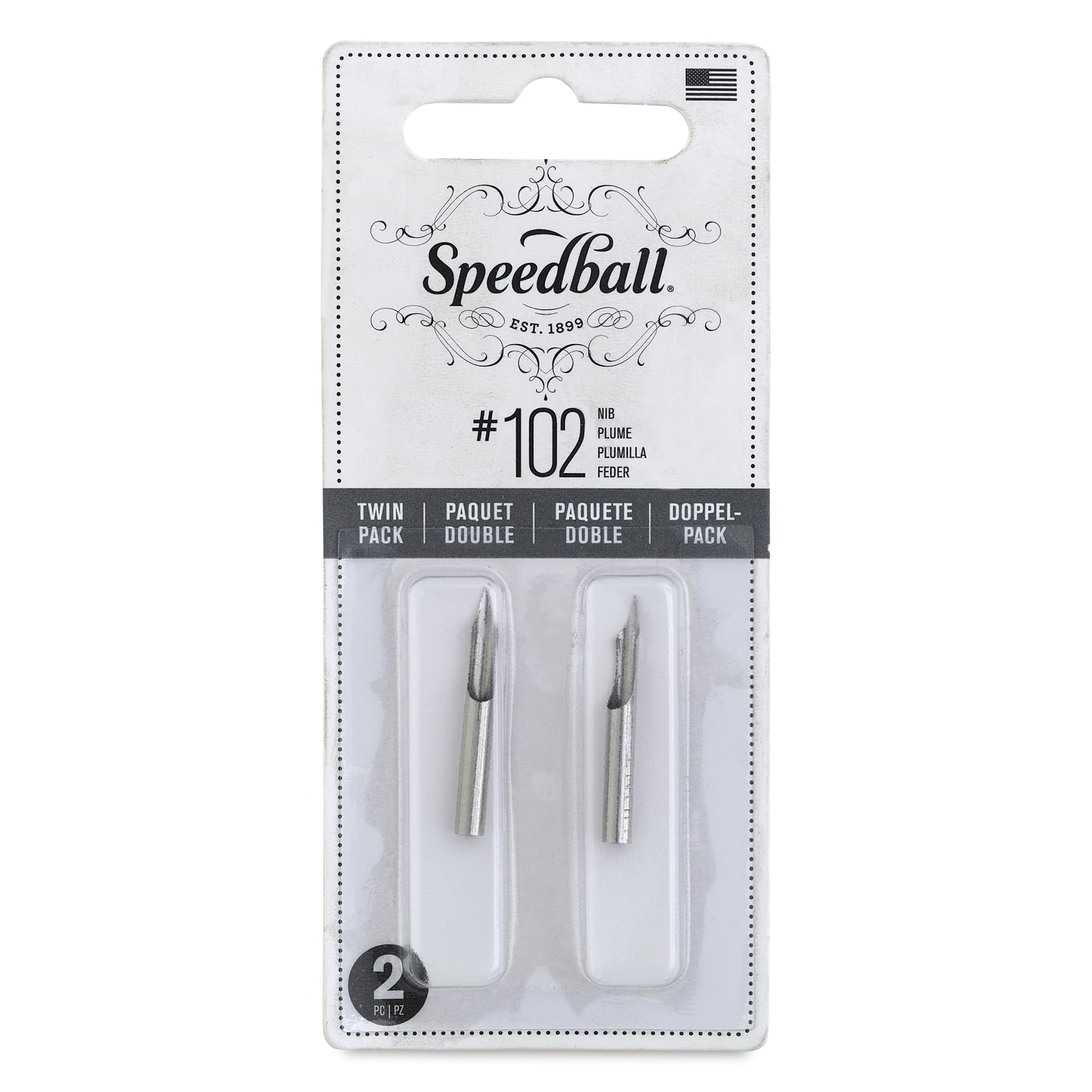 Speedball Hunt Crowquill Pen Nibs - #102 Crowquill, Pkg of 2, front of the packaging