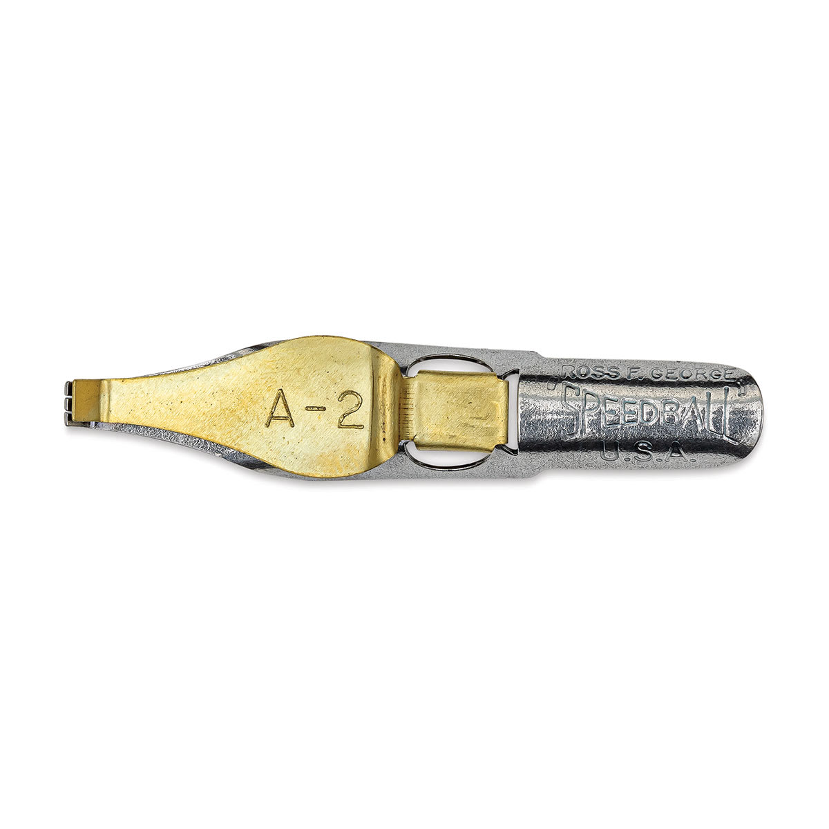Speedball Broad Edge A-Series Square Calligraphy Nib - A2, view of the top of the nib