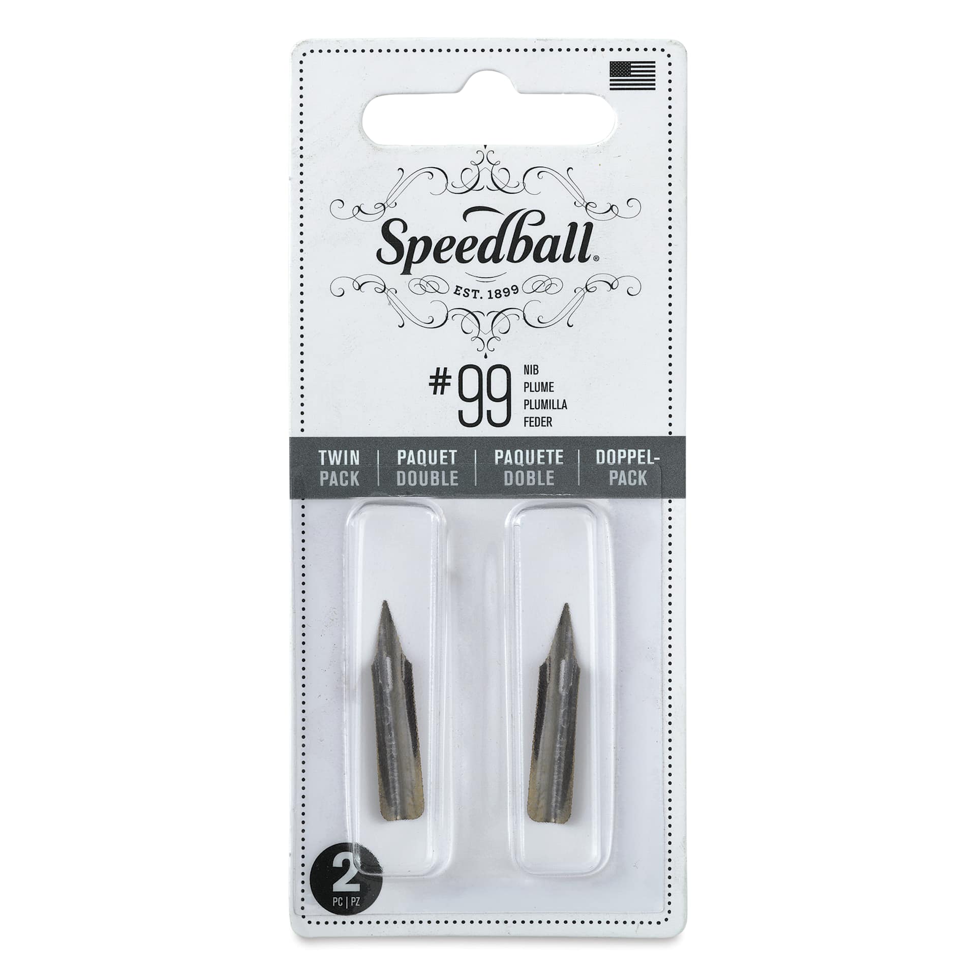 Speedball Hunt Drawing Dip Pen - #99, Pkg of 2 Nibs, front of the packaging