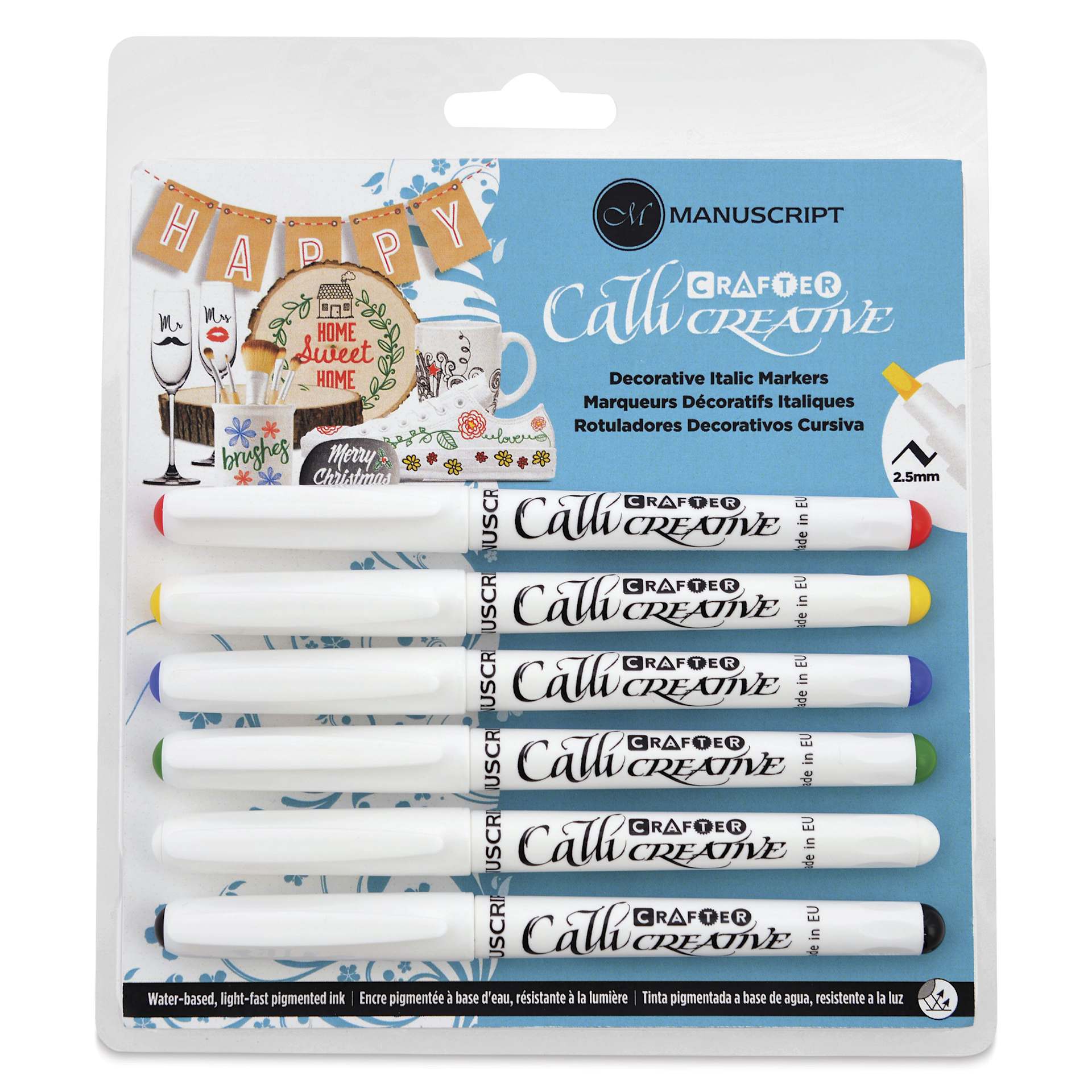 Manuscript Crafter CalliCreative Italic Markers - Set of 6, Medium Point, front of the packaging
