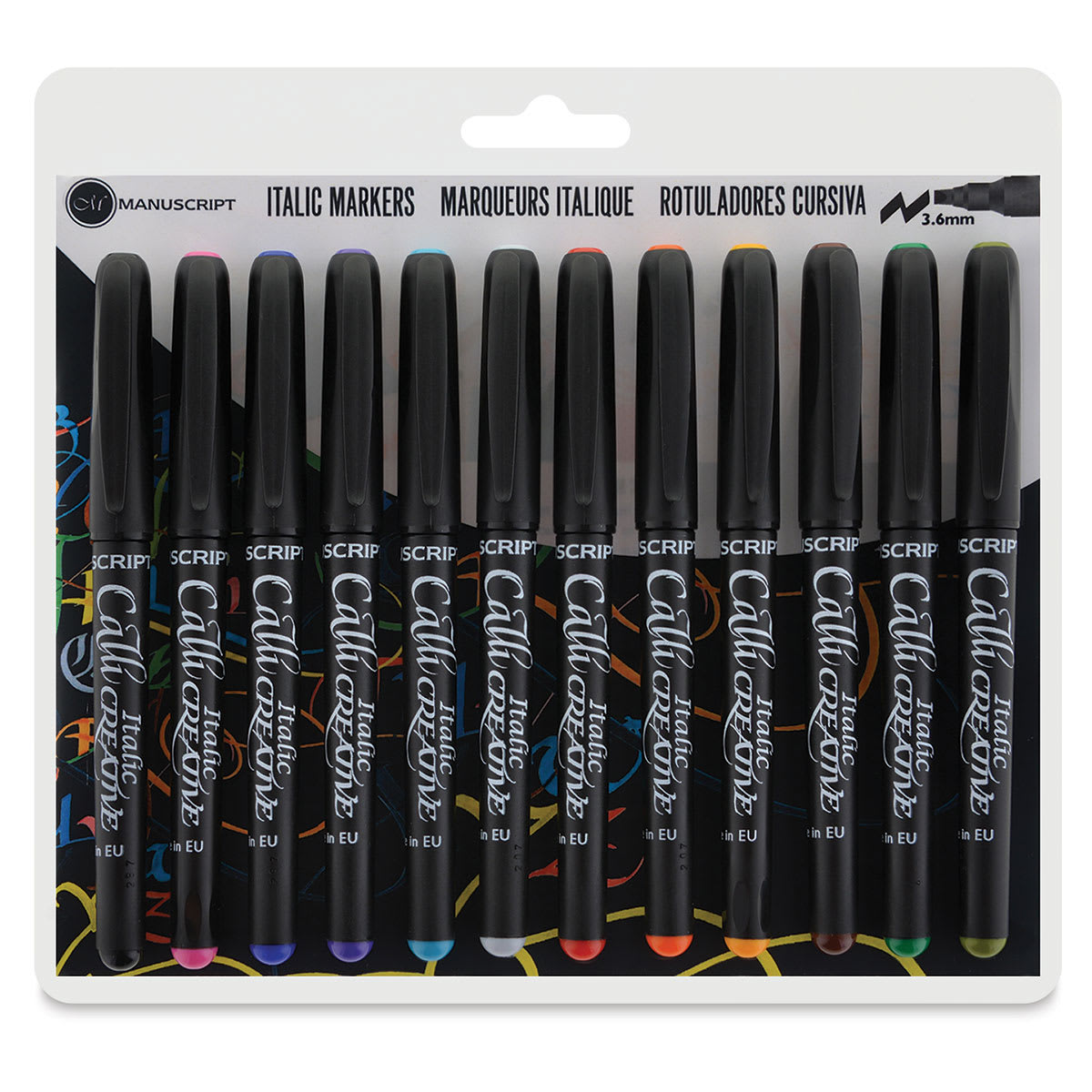 Manuscript CalliCreative Italic Marker - Broad Point, Set of 12, front of the packaging
