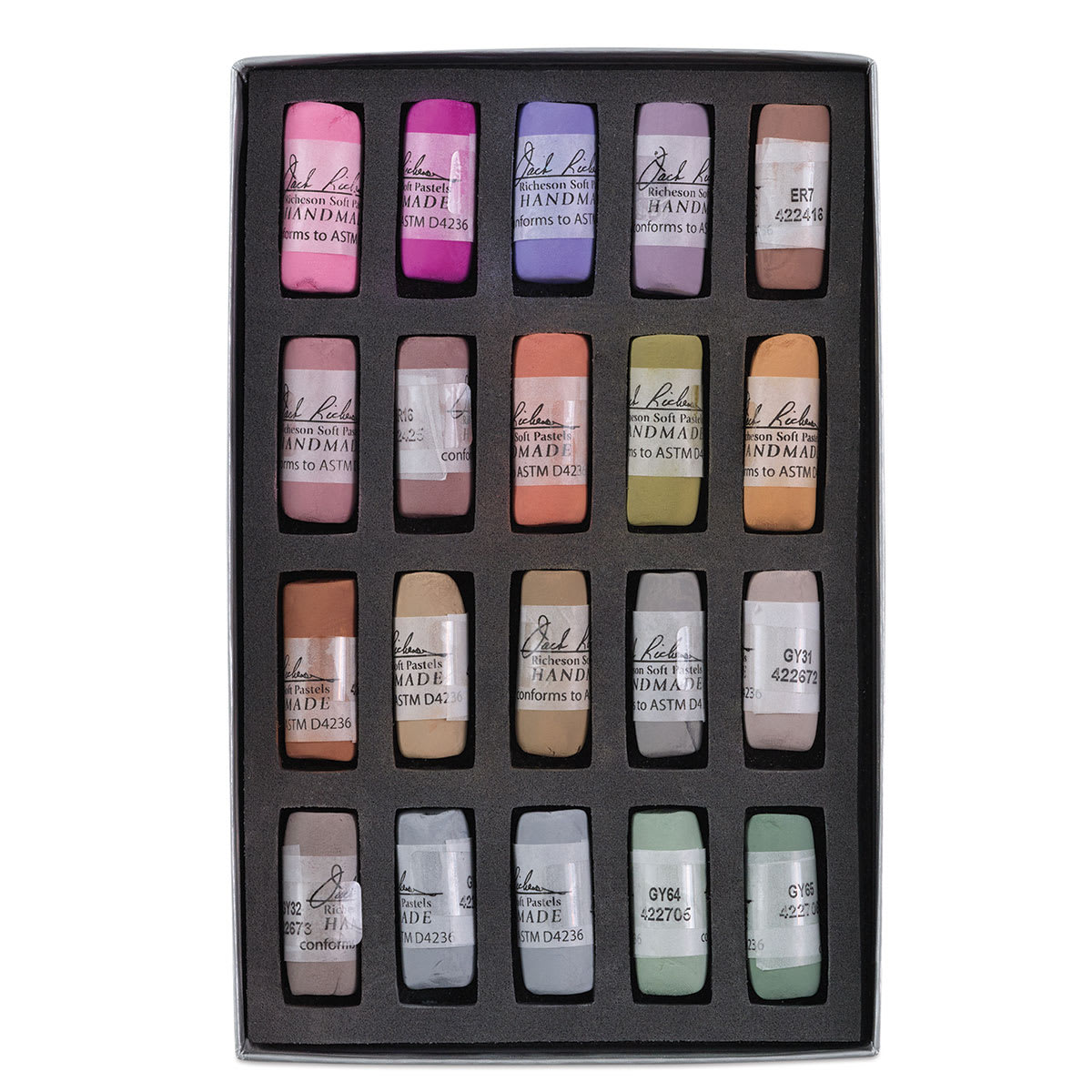 Richeson Soft Handrolled Pastels - Portrait V4-6, Set of 20