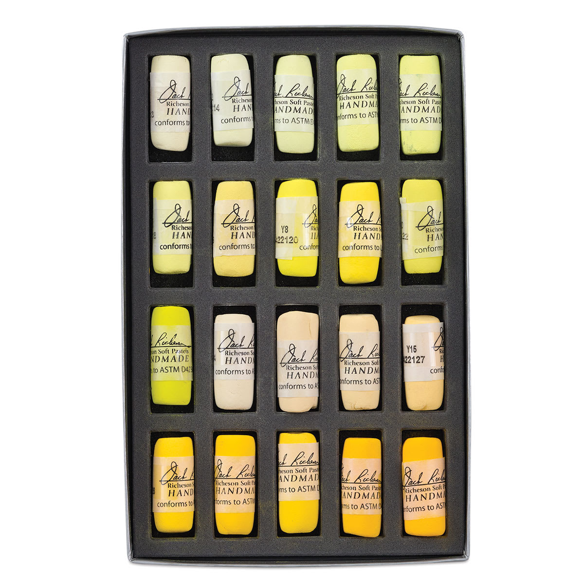 Richeson Soft Handrolled Pastels - Yellows, Set of 20 Richeson Soft Handrolled Pastels - Yellows, Set of 20