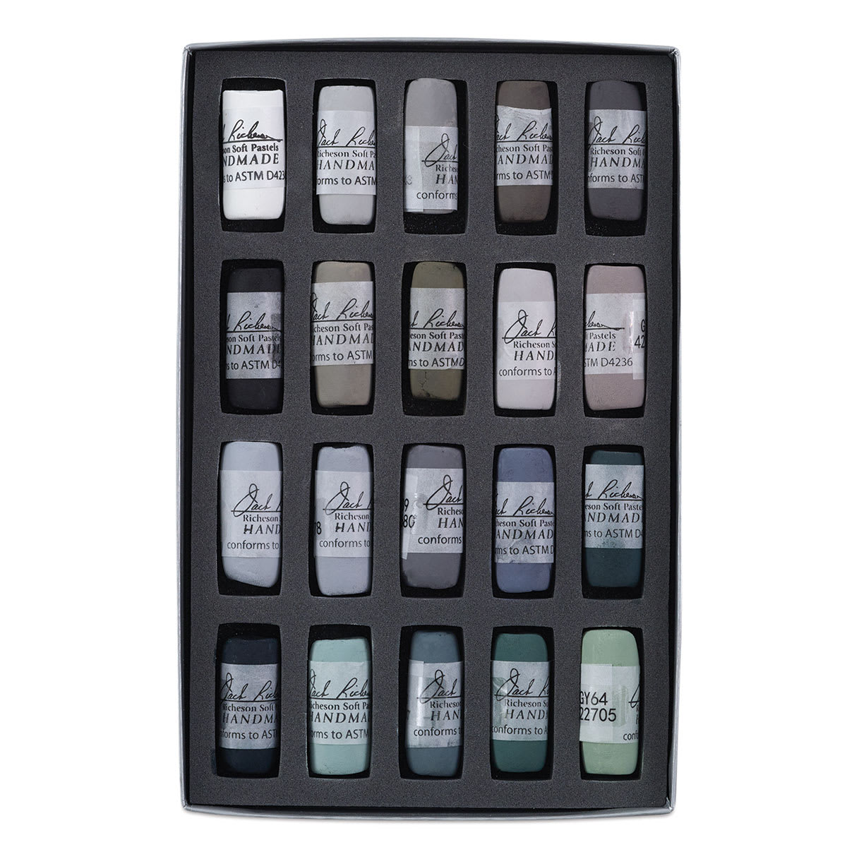 Richeson Soft Handrolled Pastels - Greys, Set of 20 Richeson Soft Handrolled Pastels - Greys, Set of 20