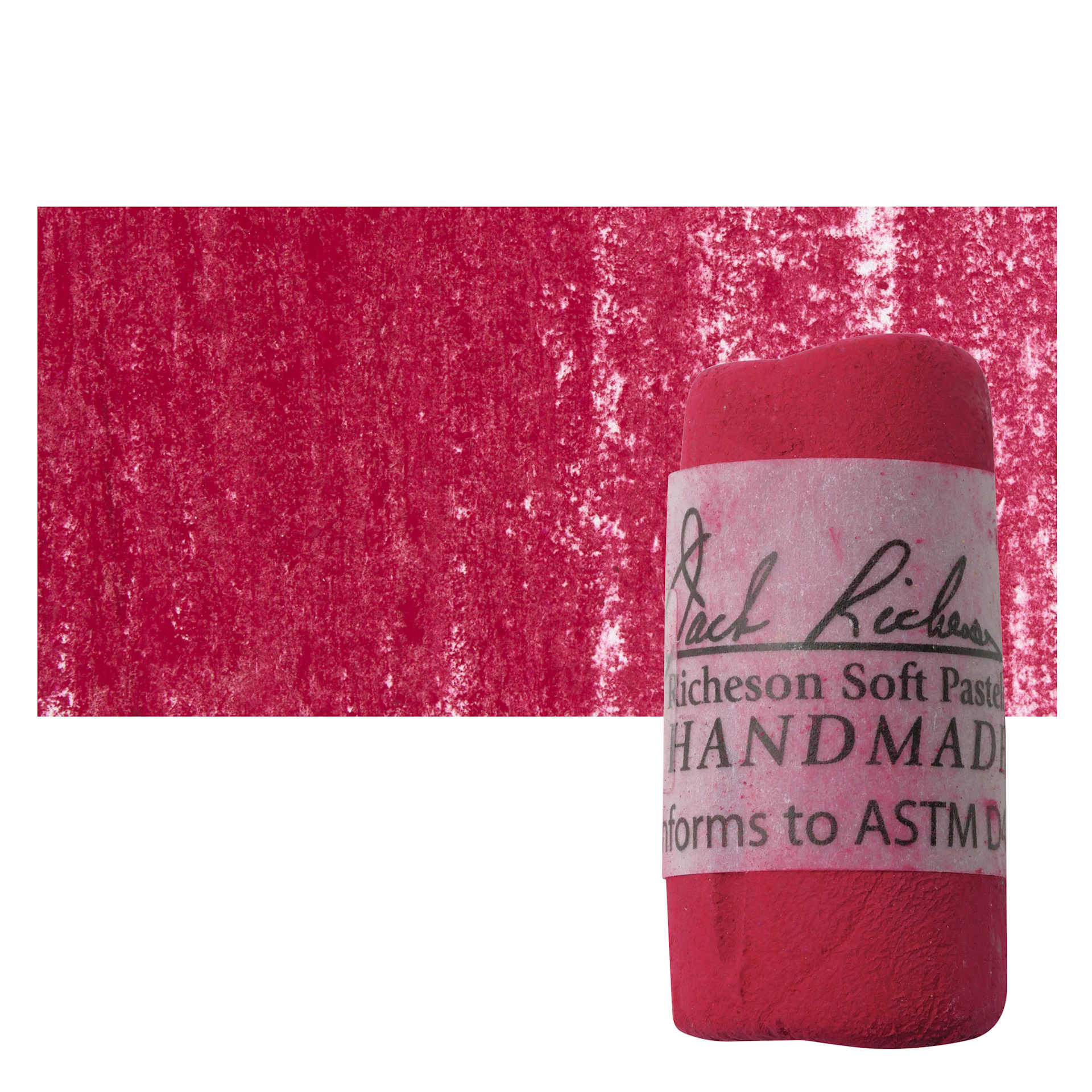 Richeson Soft Handrolled Pastel - Red R28, pastel and swatch