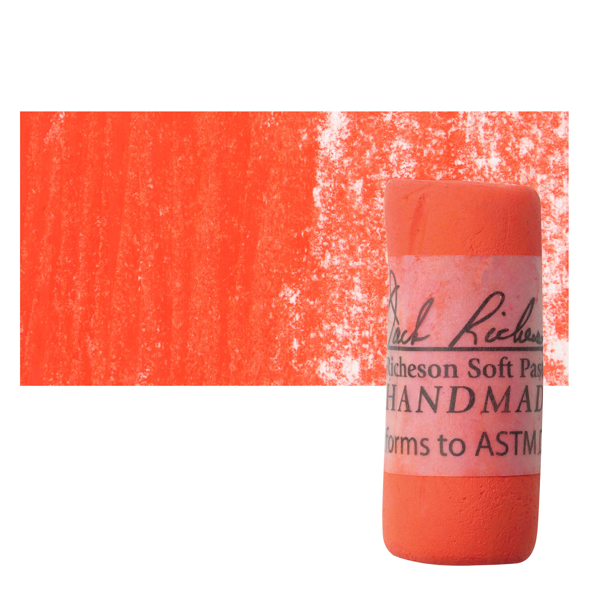 Richeson Soft Handrolled Pastel - Red R36, pastel and swatch