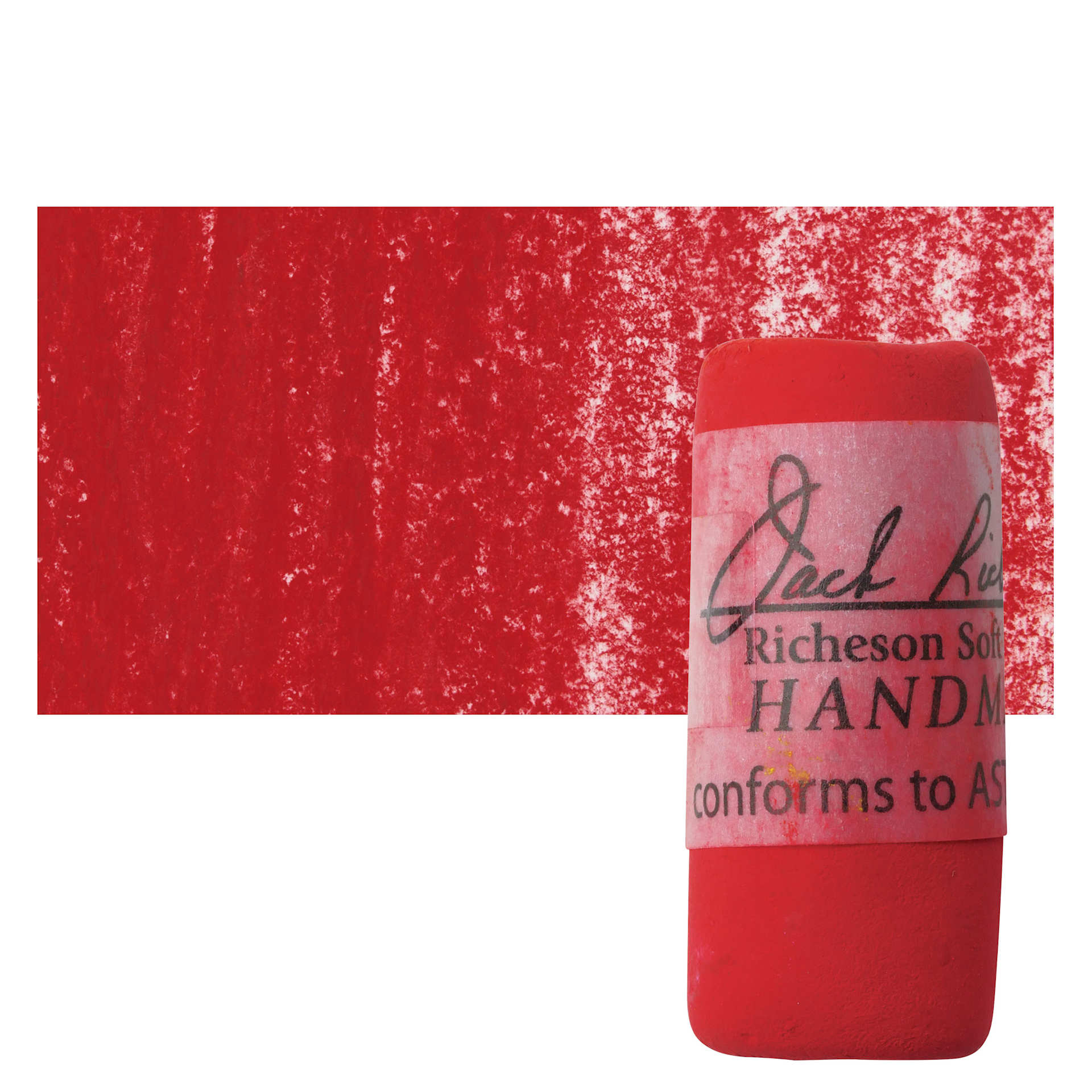 Richeson Soft Handrolled Pastel - Red R41, pastel and swatch