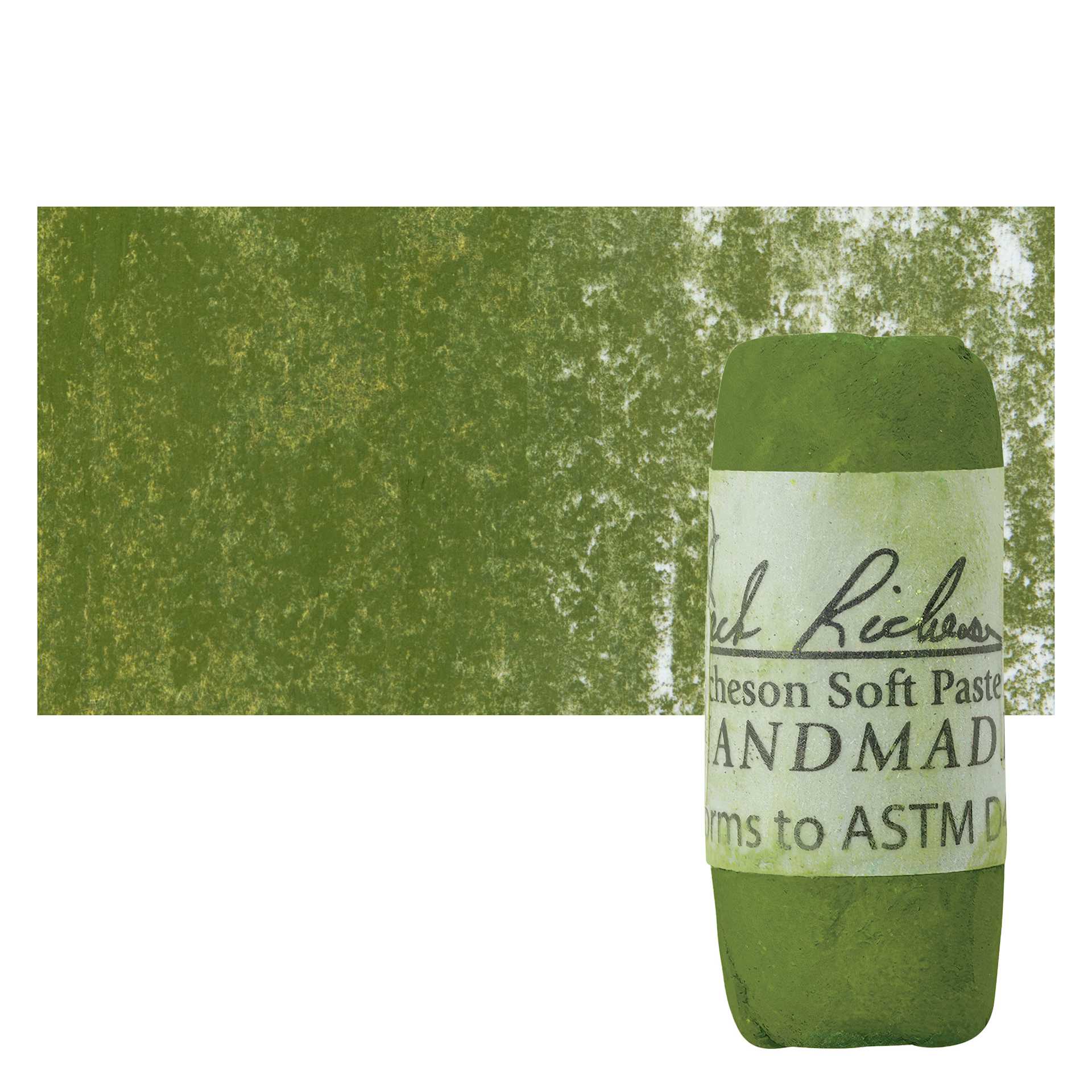 Richeson Soft Handrolled Pastel - Green G6, pastel and swatch