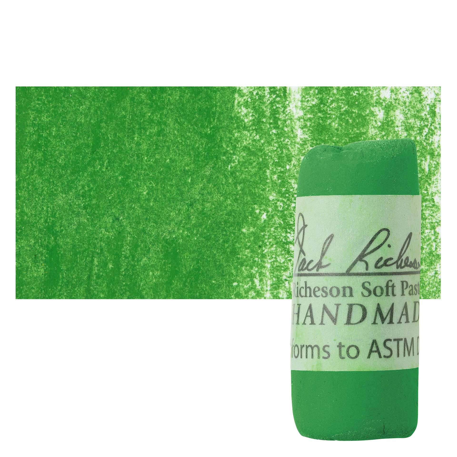 Richeson Soft Handrolled Pastel - Green G13, pastel and swatch