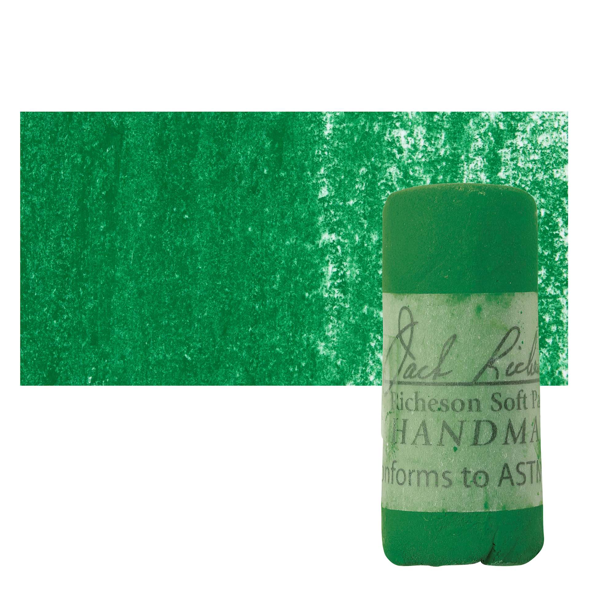 Richeson Soft Handrolled Pastel - Green G20, pastel and swatch
