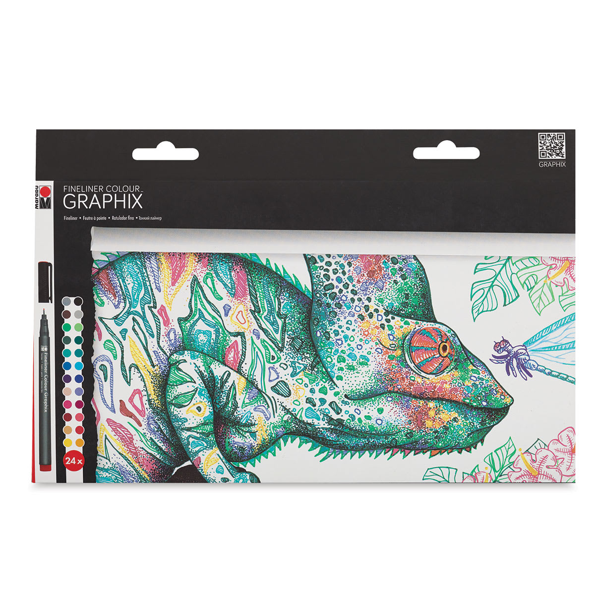 Marabu Fineliner Graphix Pens, Set of 24-Hypnotize  Outside of Package
