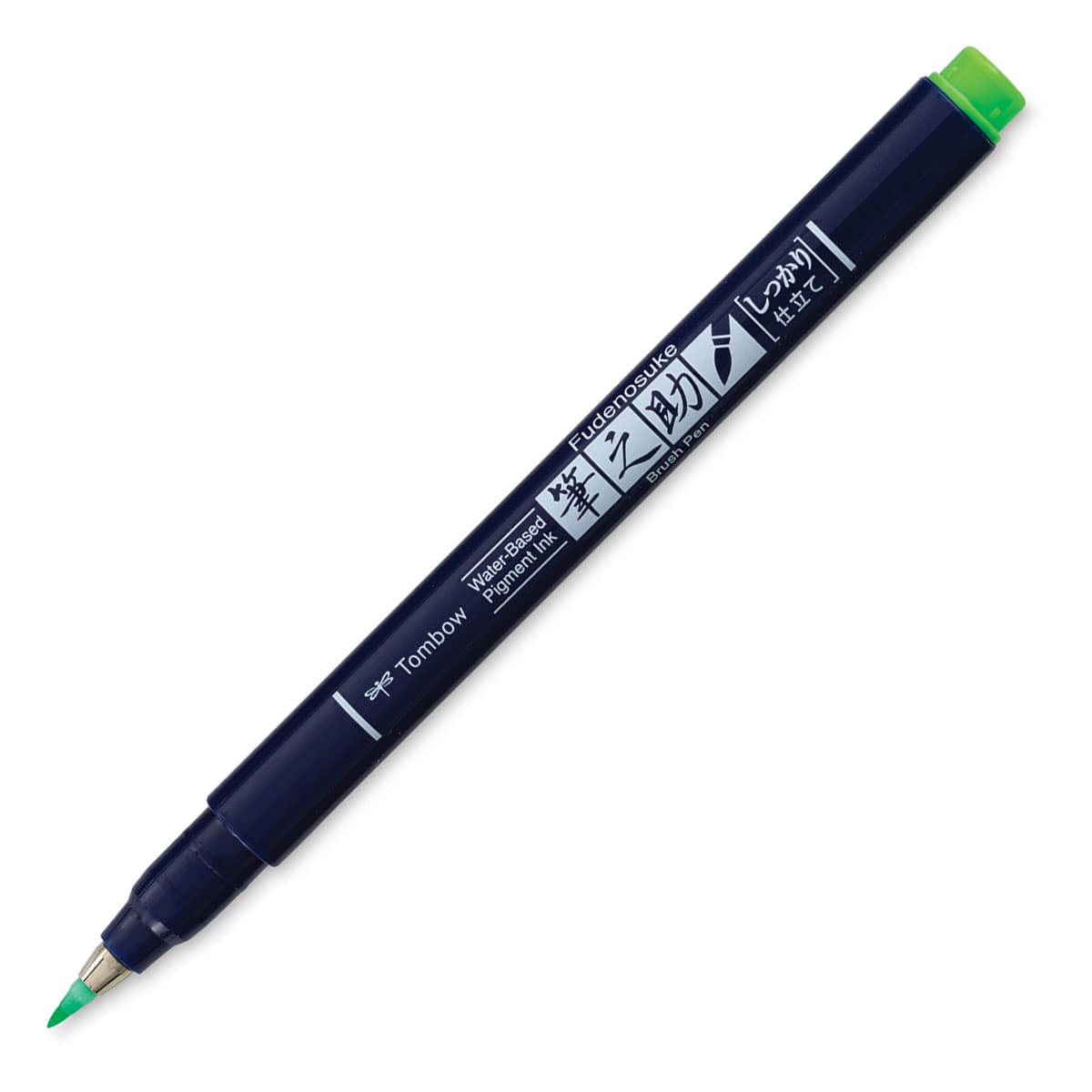 Tombow Fudenosuke Brush Pen - Green Neon, Hard Tip Tombow Fudenosuke Brush Pen - Green Neon, Hard Tip