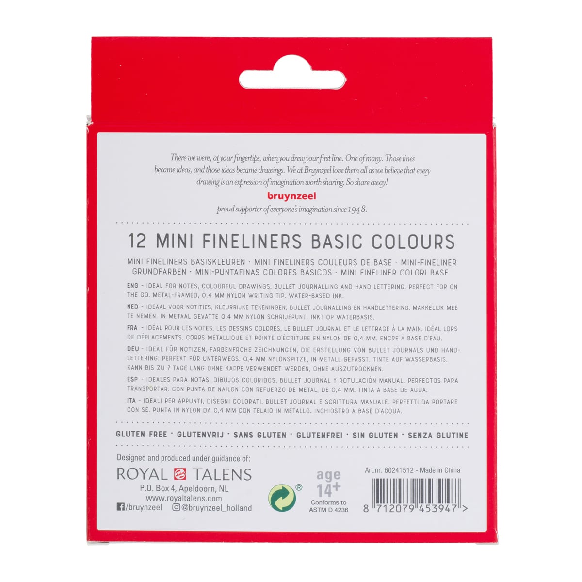 Fineliner Pen Set 12-Pen Mini Basic Colors Set