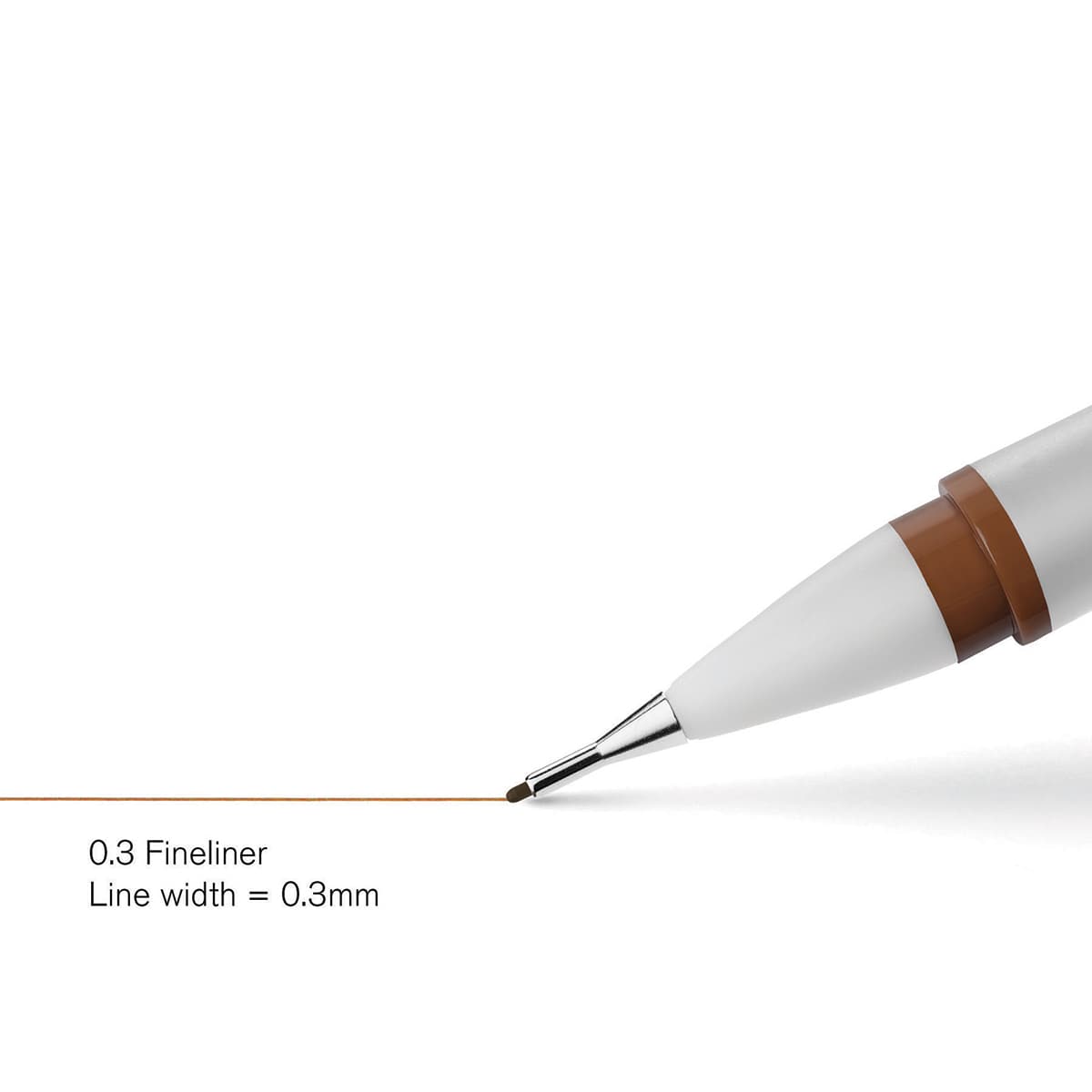 Winsor & Newton Fineliner - Sepia, 0.3 mm, close-up displaying line width