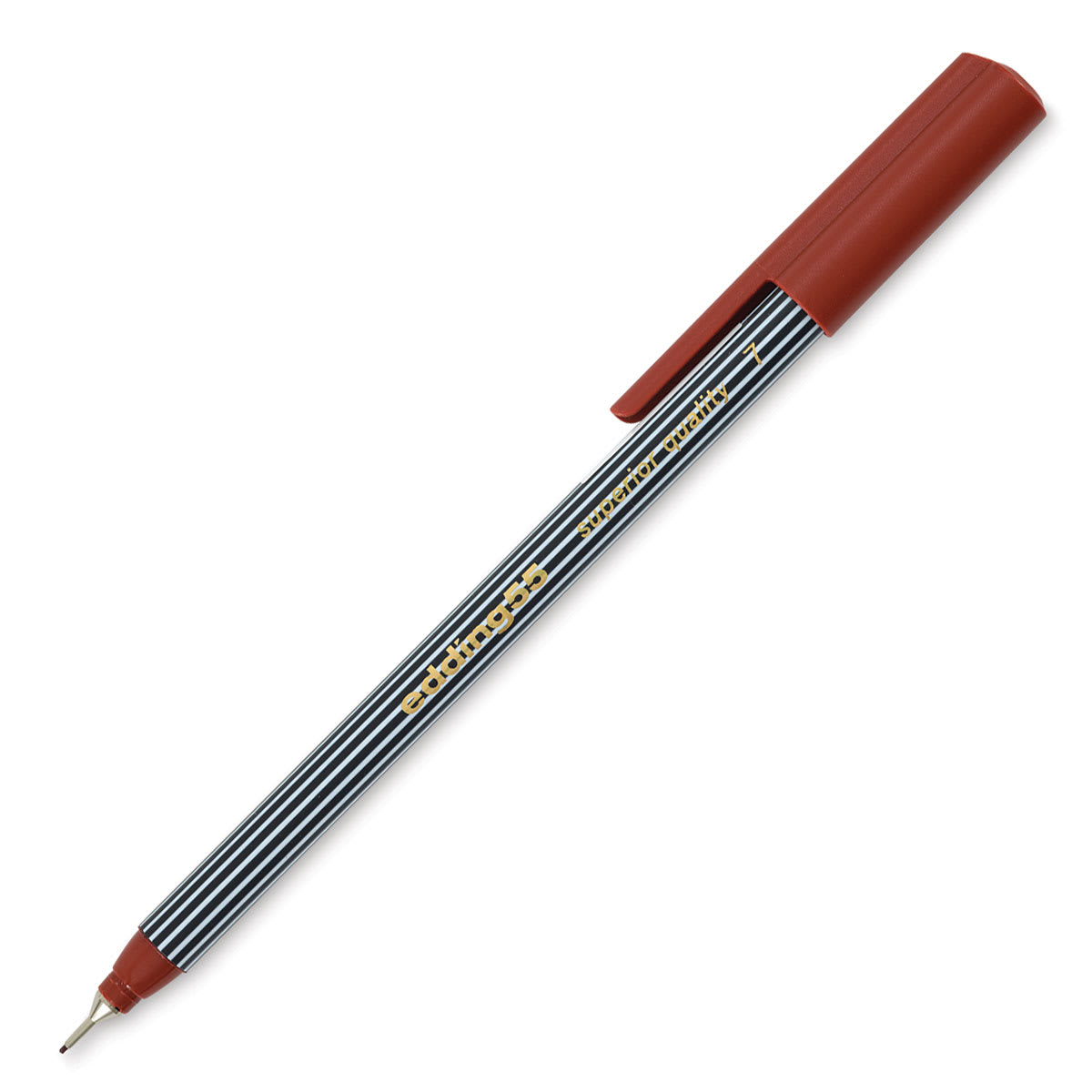 Edding 55 Fineliner Pen - Single Brown pen shown uncapped at angle Edding 55 Fineliner Pen - Single Brown pen shown uncapped at angle