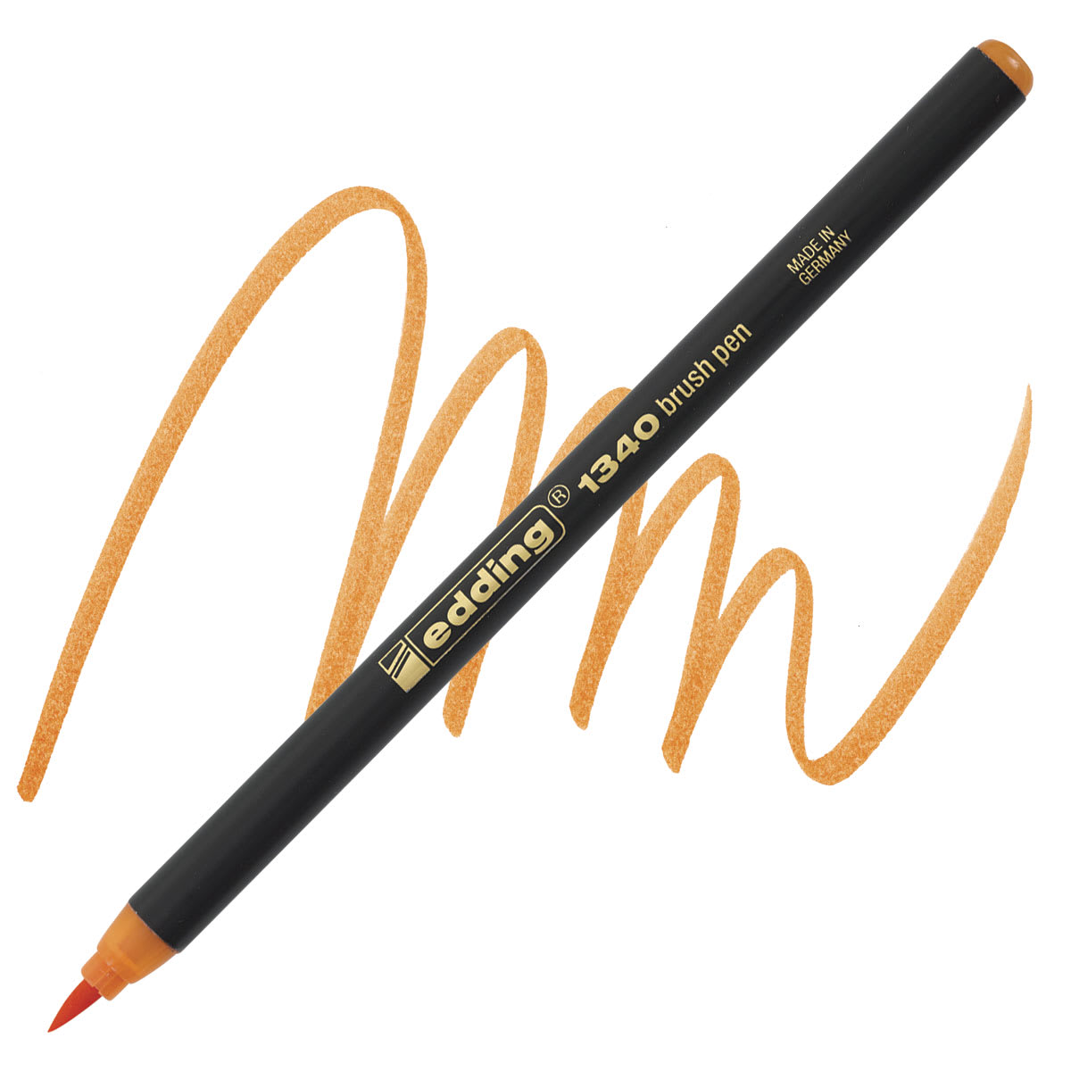 Edding Brush Pen - Orange pen and swatch