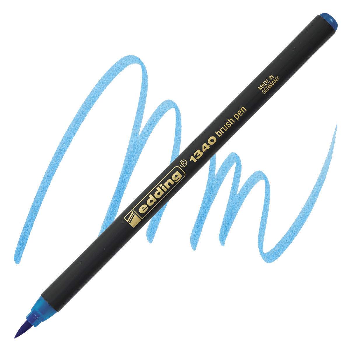 Edding Brush Pen - Light Blue pen and swatch
