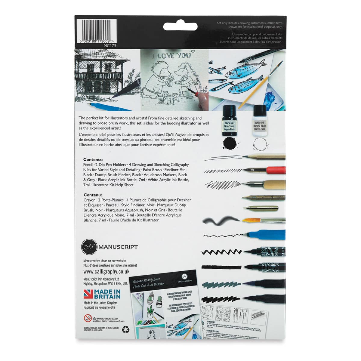 Manuscript Illustrator's Design Kit (back of package) Manuscript Illustrator's Design Kit (back of package)