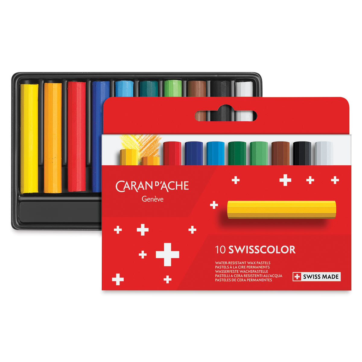 Caran d'Ache Swisscolor Wax Pastels - Set of 10 Caran d'Ache Swisscolor Wax Pastels - Set of 10