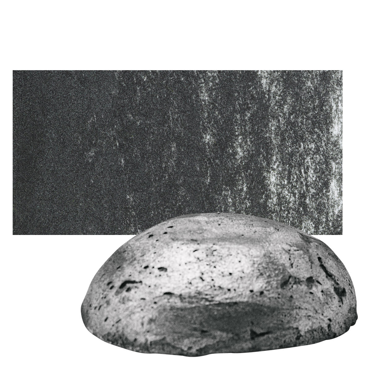 Sennelier Soft Pastel Pebble - Iridescent Black pastel and swatch