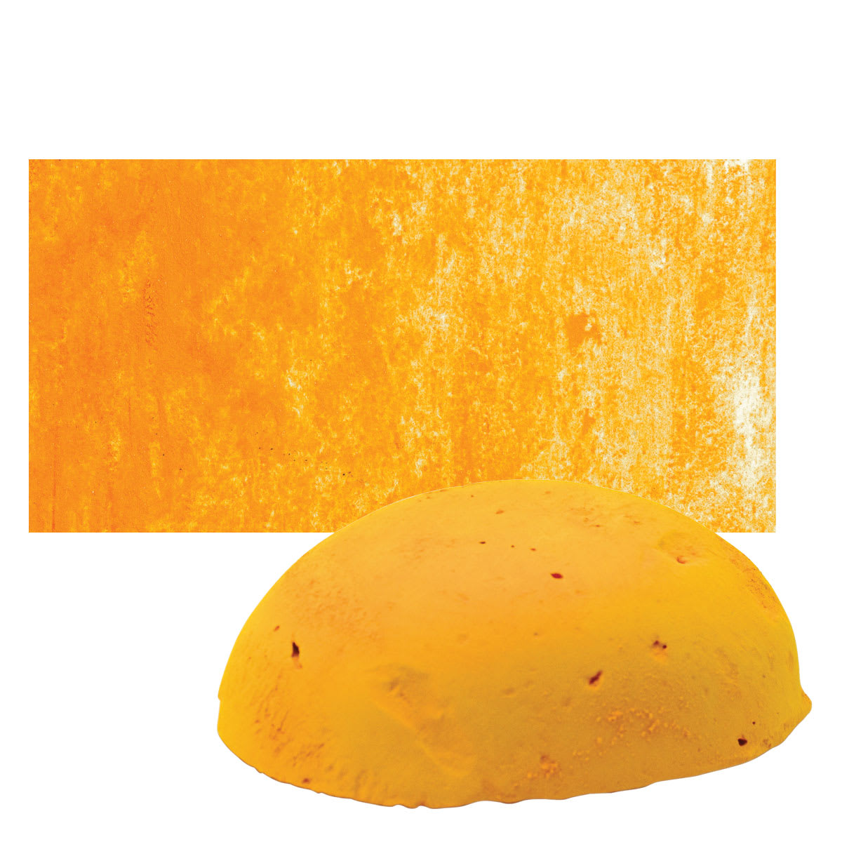 Sennelier Soft Pastel Pebble - Cadmium Yellow Orange pastel and swatch Sennelier Soft Pastel Pebble - Cadmium Yellow Orange pastel and swatch