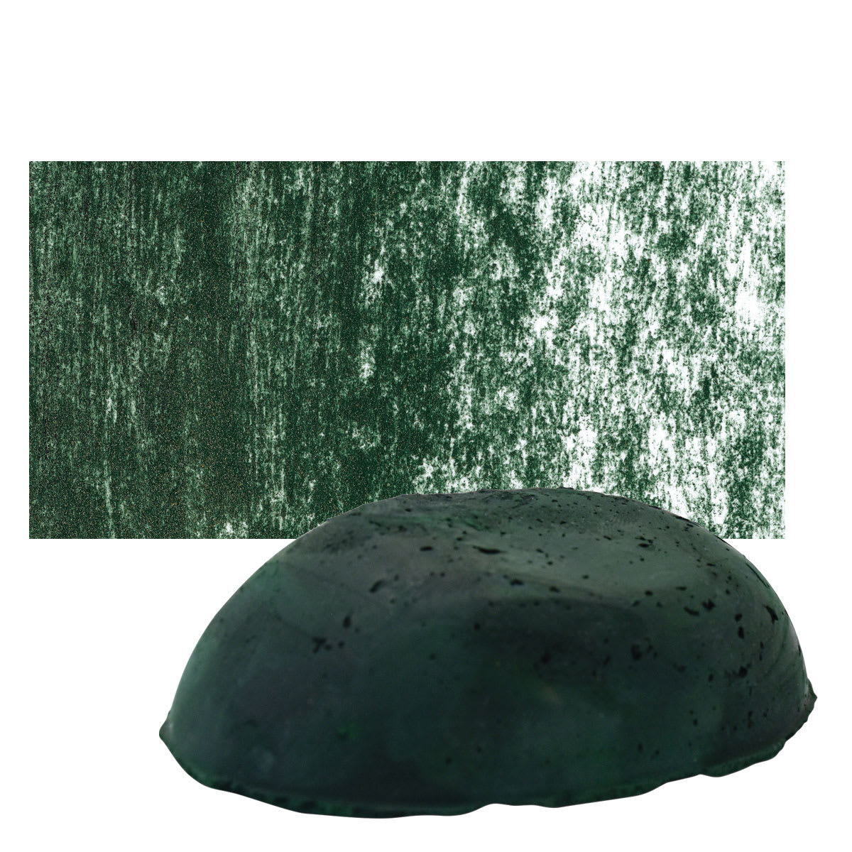 Sennelier Soft Pastel Pebble - Forest Green pastel and swatch