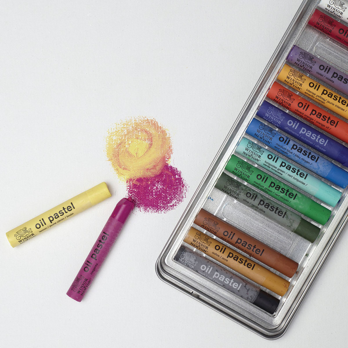 Winsor & Newton Oil Pastels - Set of 15, Pastels Used On Paper