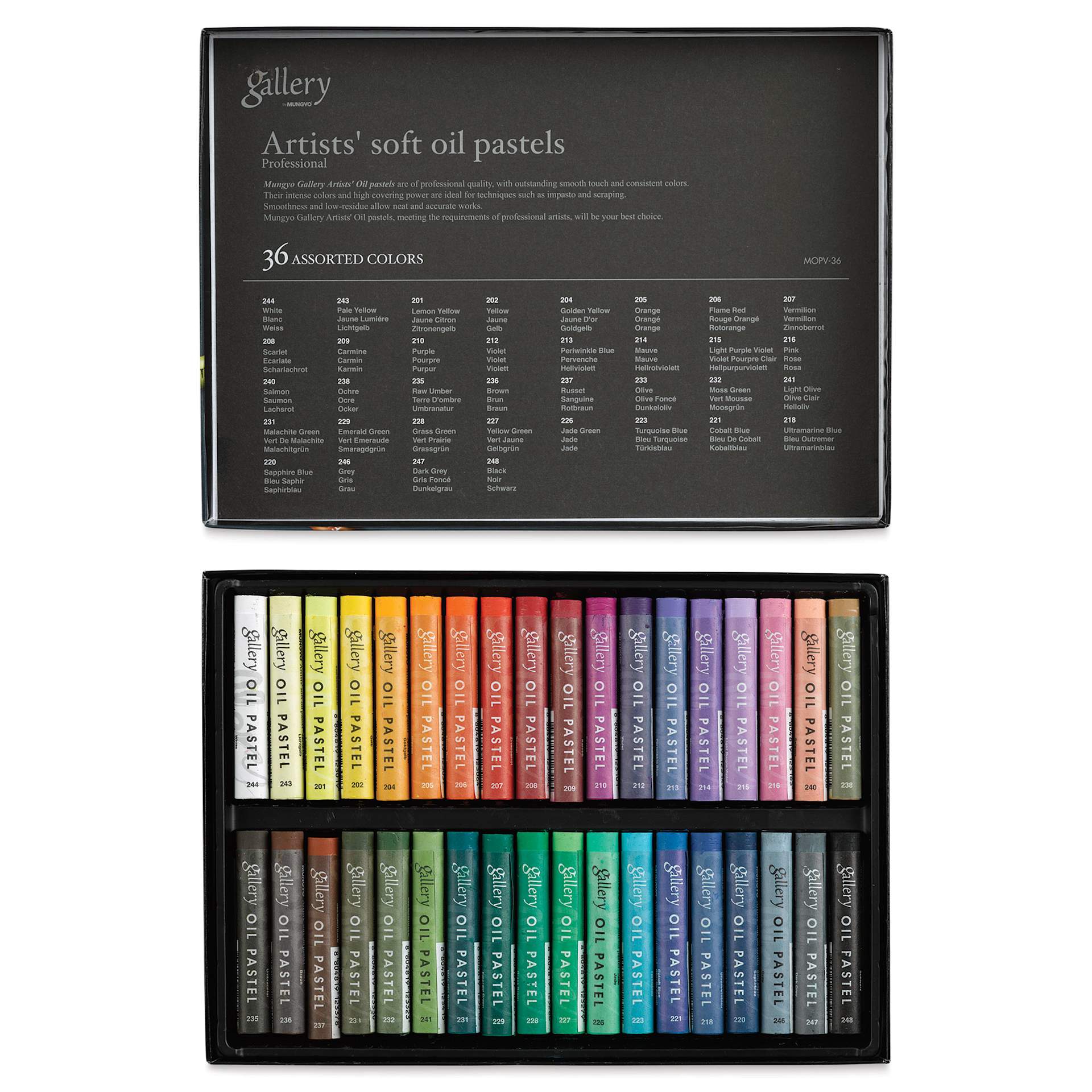 Mungyo Gallery Artists' Soft Oil Pastels - Set of 36 (contents) Mungyo Gallery Artists' Soft Oil Pastels - Set of 36 (contents)