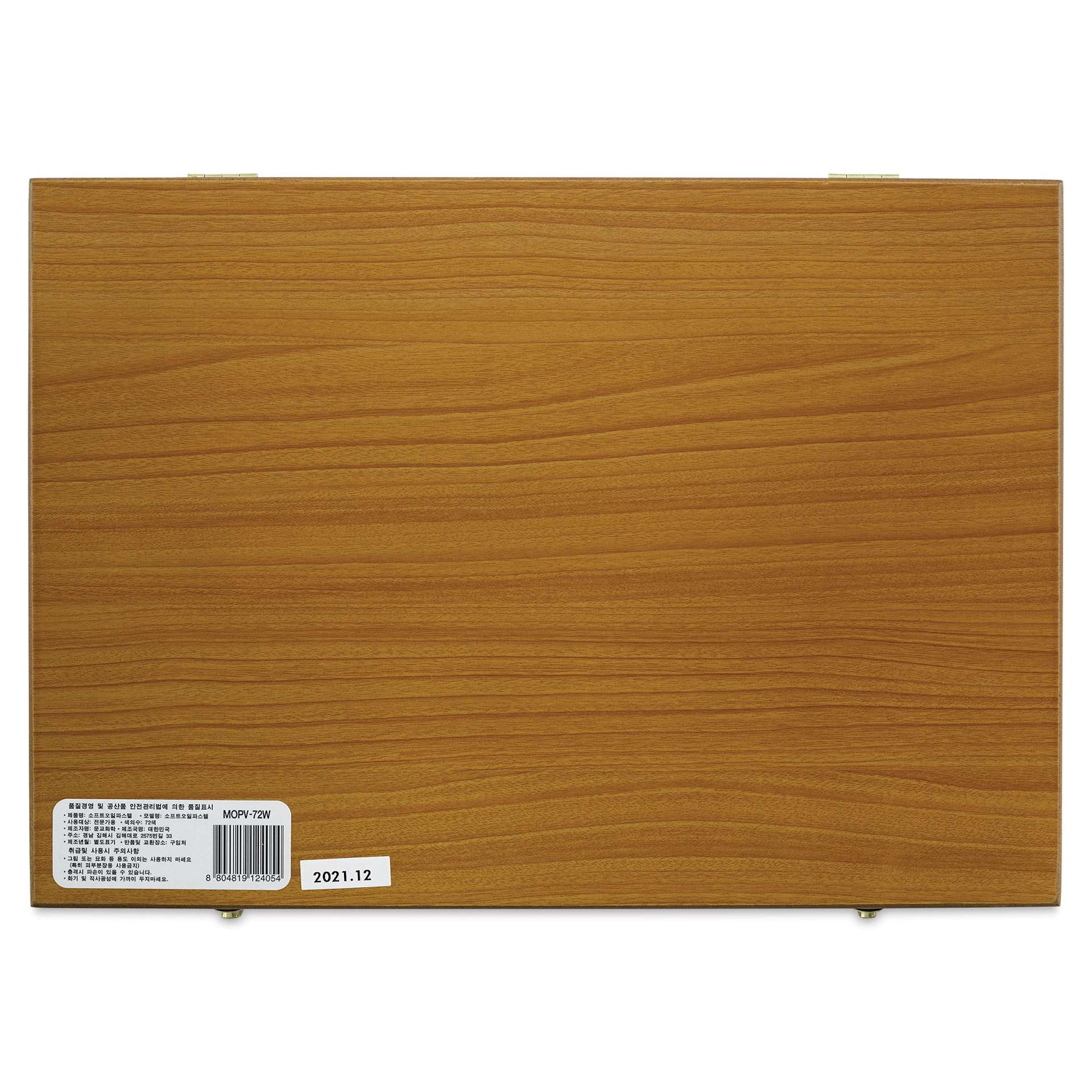 Mungyo Gallery Artists' Soft Oil Pastels - Set of 72, Wooden Box (back of packaging)