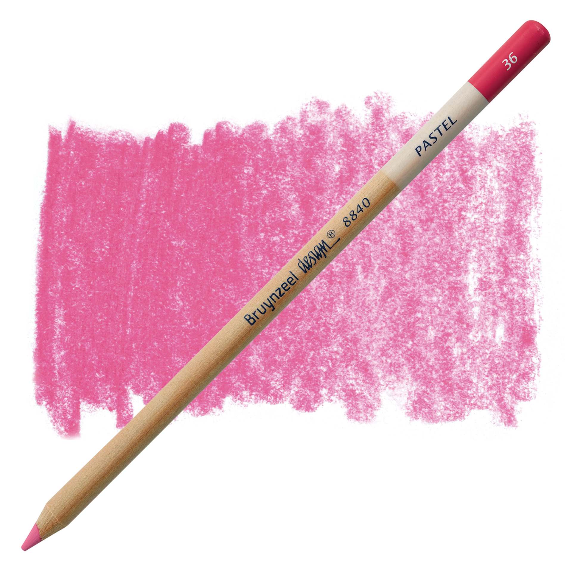 Bruynzeel Design Pastel Pencil - Dark Pink 36 pastel pencil and swatch
