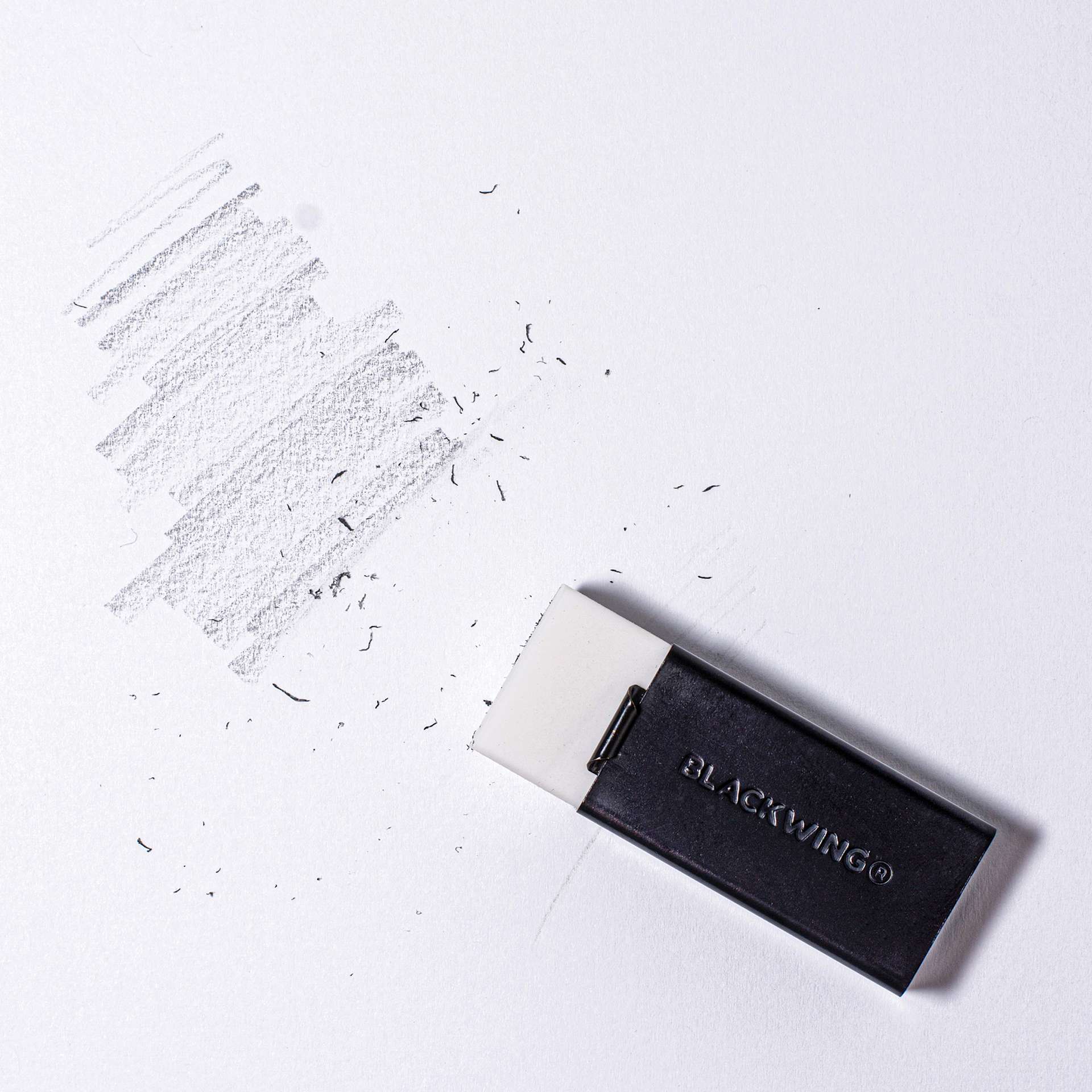 Blackwing Handheld Eraser with Black Holder, in use
