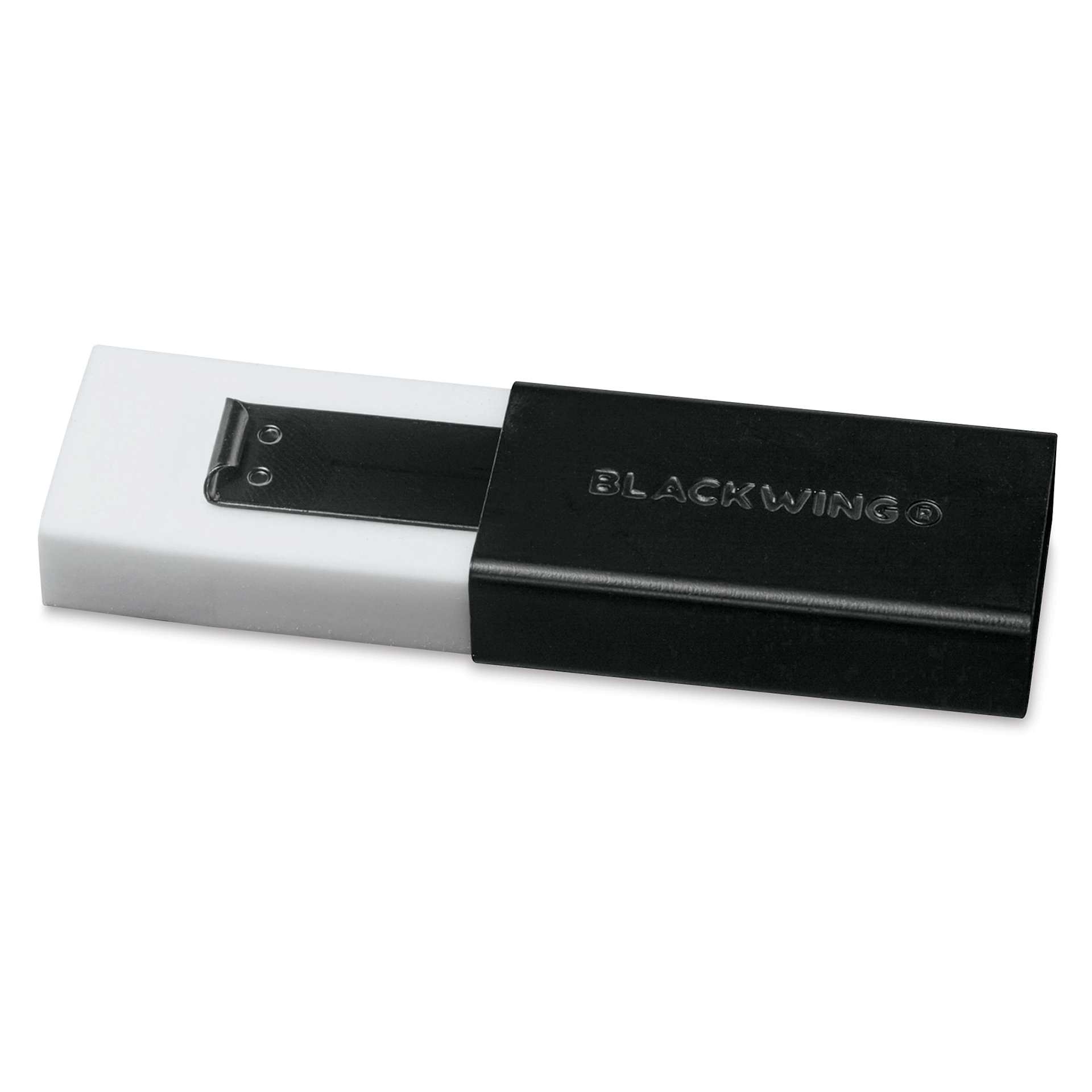 Blackwing Handheld Eraser with Black Holder nearly pulled out of holder Blackwing Handheld Eraser with Black Holder nearly pulled out of holder