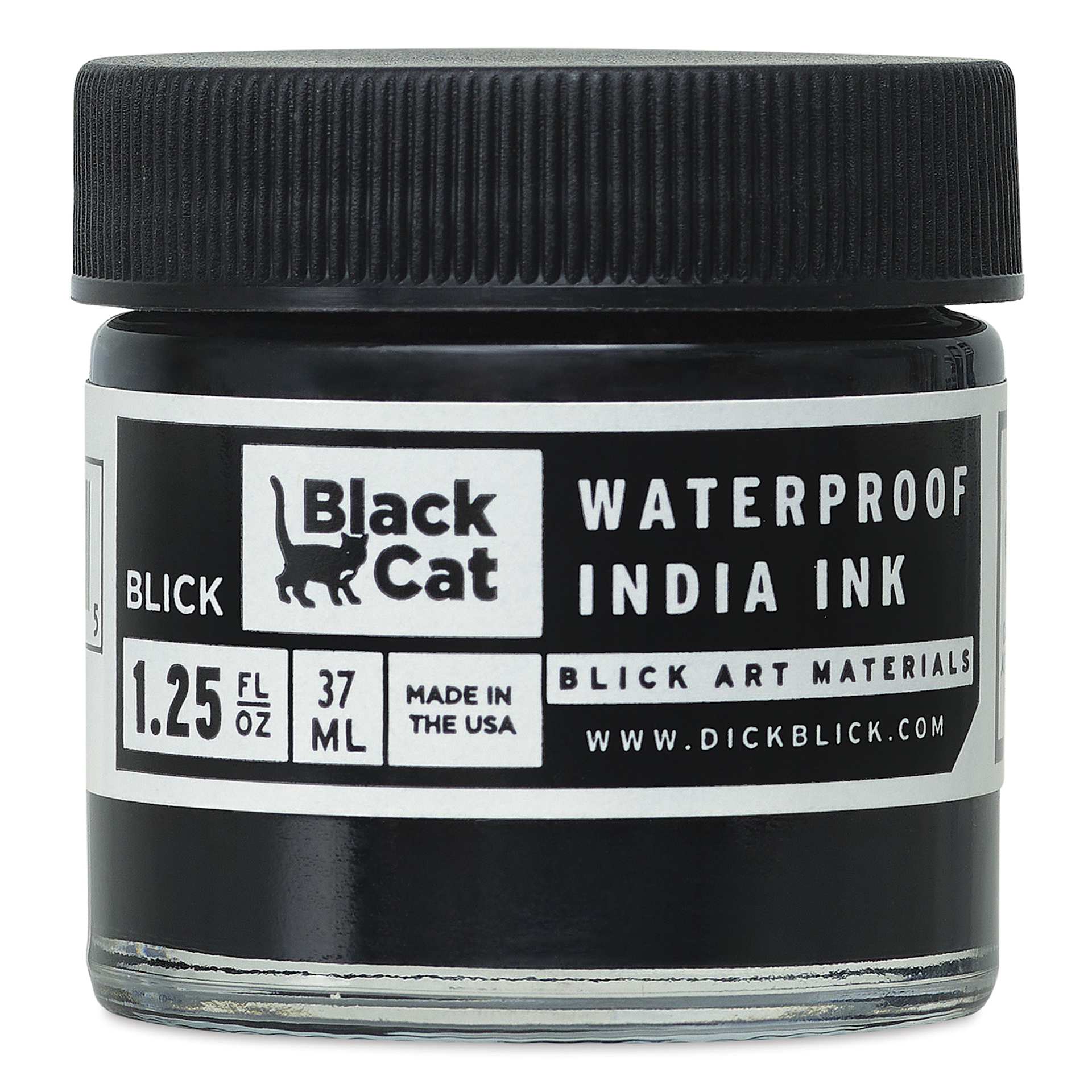 Blick Black Cat Waterproof India Ink - 1-1/4 oz Blick Black Cat Waterproof India Ink - 1-1/4 oz