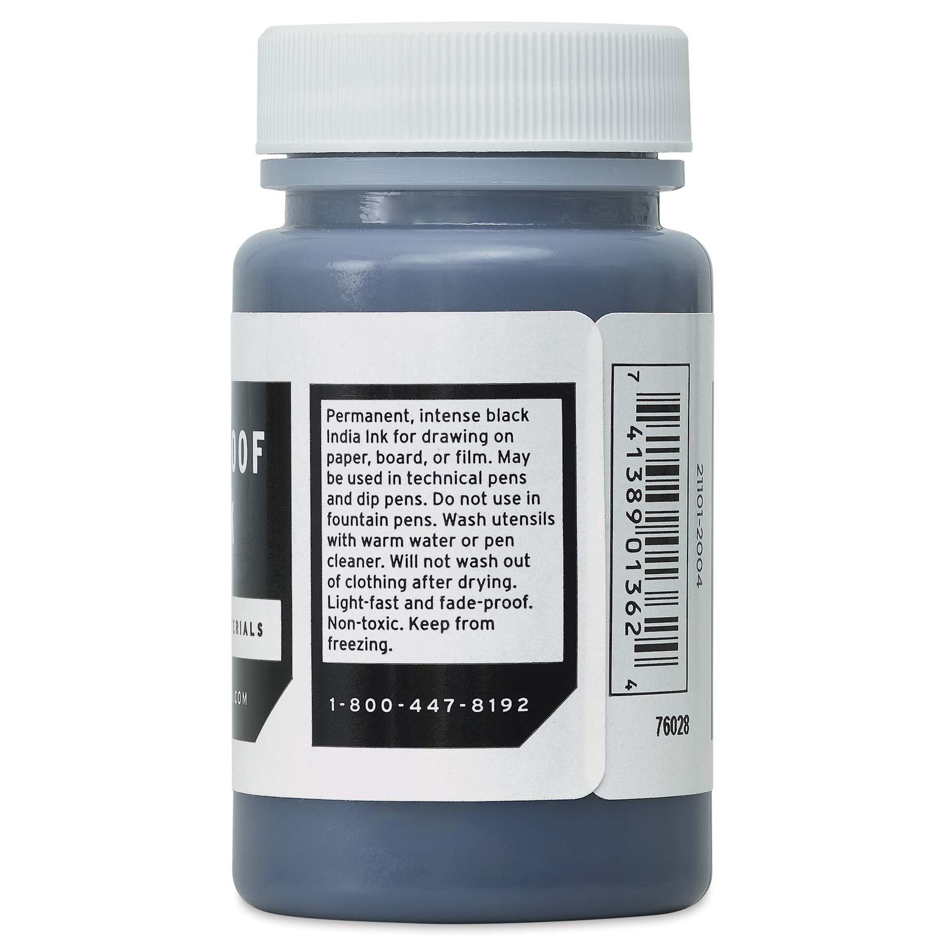 Blick Black Cat Waterproof India Ink - 3 oz, usage shown on label Blick Black Cat Waterproof India Ink - 3 oz, usage shown on label