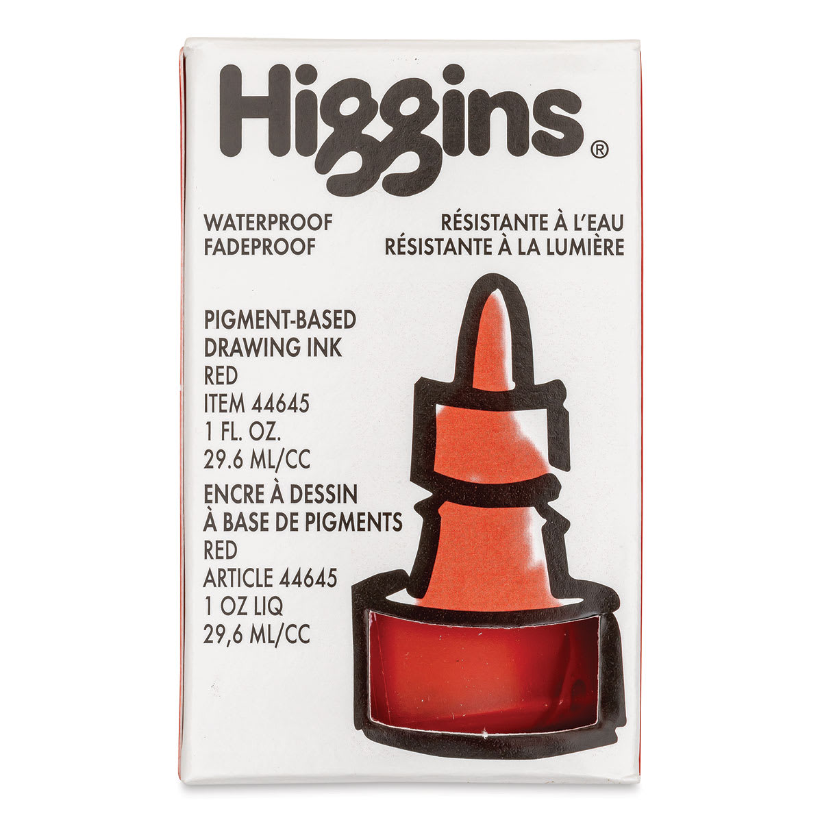 Higgins Drawing Ink - 1 oz, Red, front of the packaging