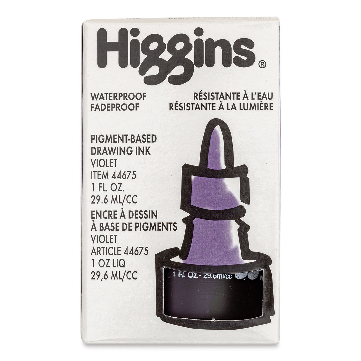Higgins Drawing Ink - 1 oz, Violet, front of the packaging