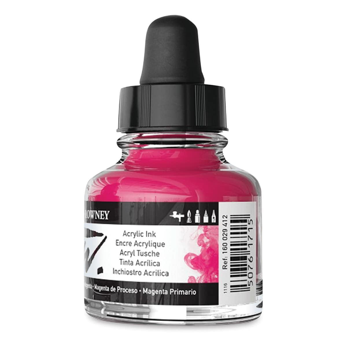 Daler-Rowney FW Acrylic Water-Resistant Artists Ink - 1 oz, Process Magenta back
