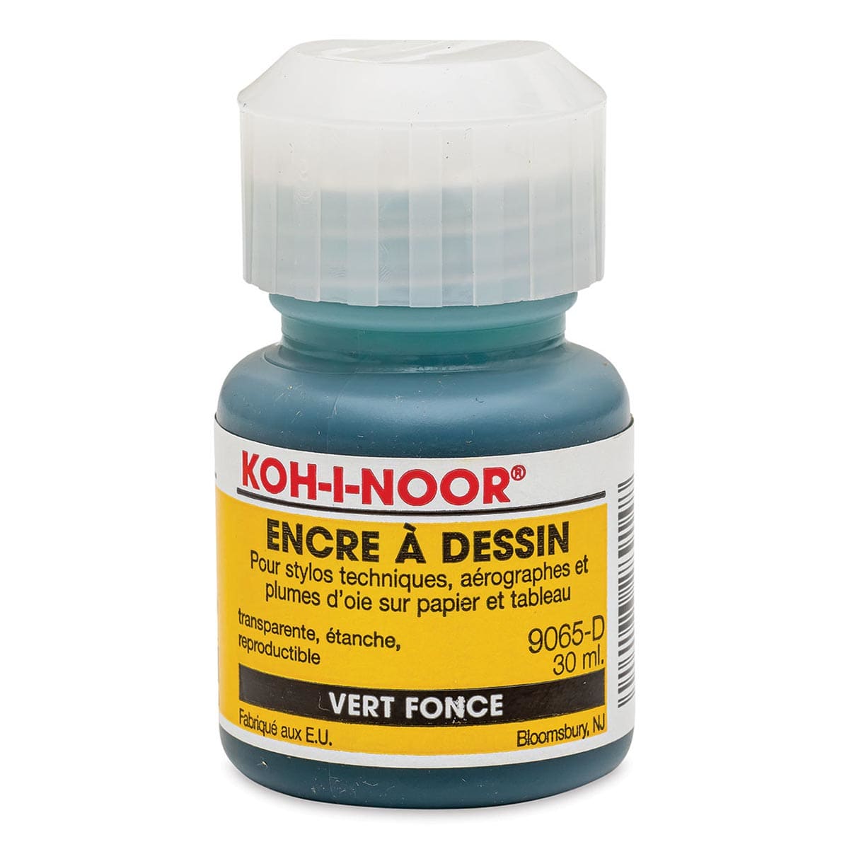 Koh-I-Noor Water-Resistant Drawing Ink - 1 oz, Deep Green back