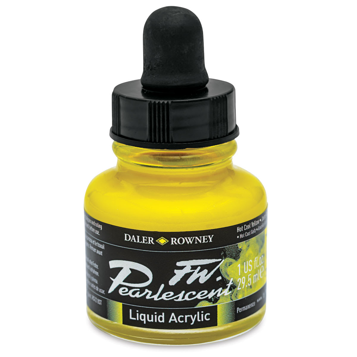 Daler-Rowney FW Acrylic Pearlescent Liquid Acrylic Artist's Ink - 1 oz, Hot Cool Yellow
