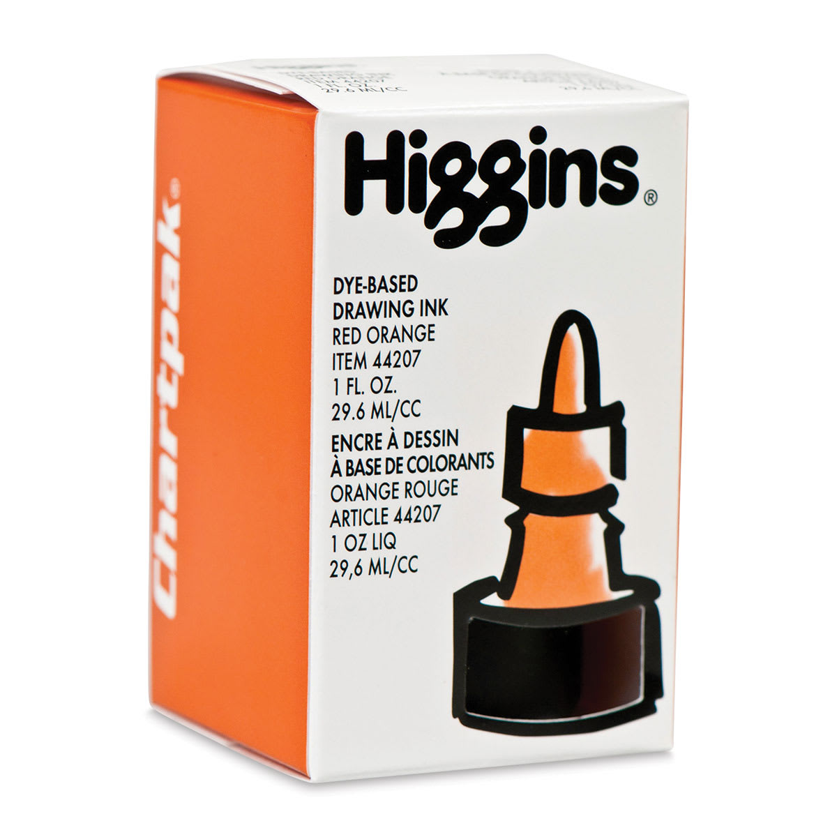 Higgins Dye-Based Drawing Ink - 1 oz, Red Orange, Non-Waterproof, Dye-Based Ink
