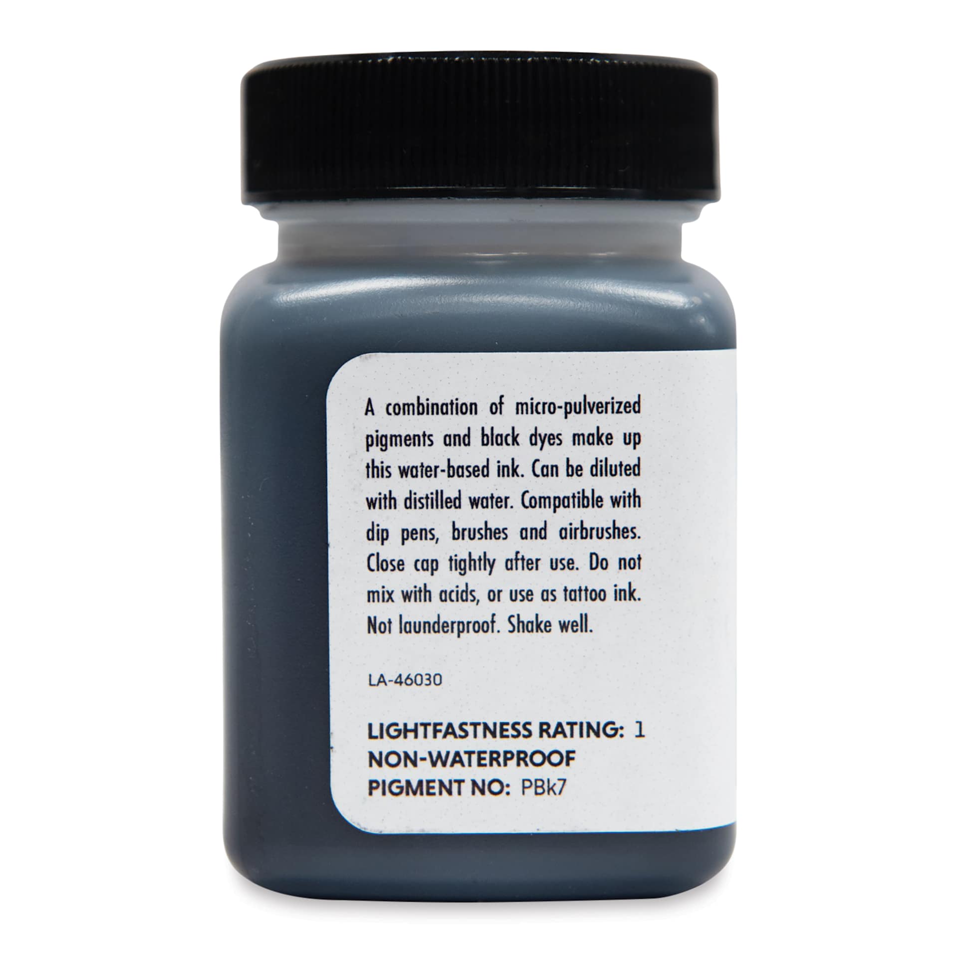 Higgins Fountain Pen India Ink - 2.5 oz, Black, side Higgins Fountain Pen India Ink - 2.5 oz, Black, side